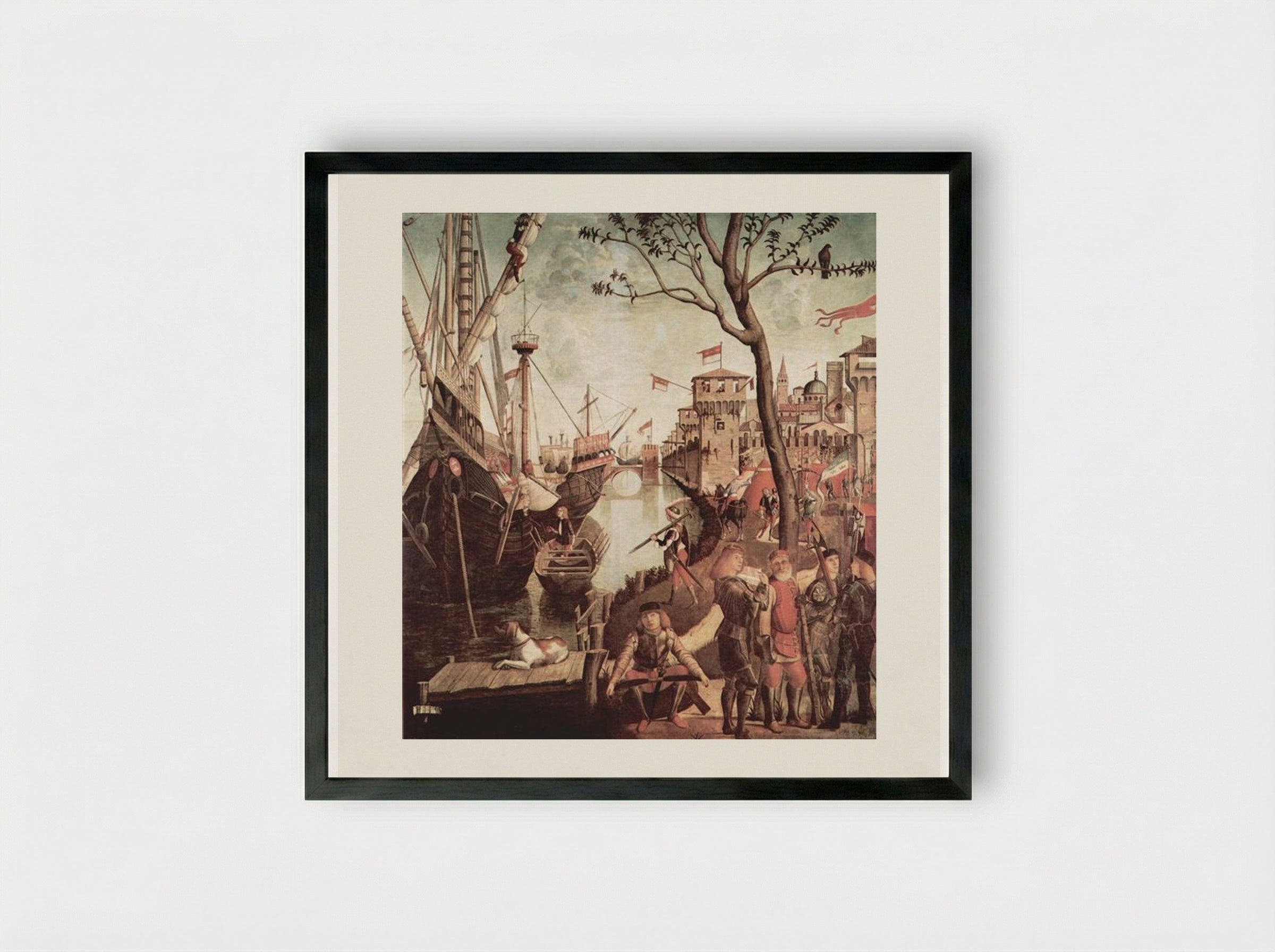 Arrival of St. Ursula at Cologne - Vittore Carpaccio - Framed Print Black