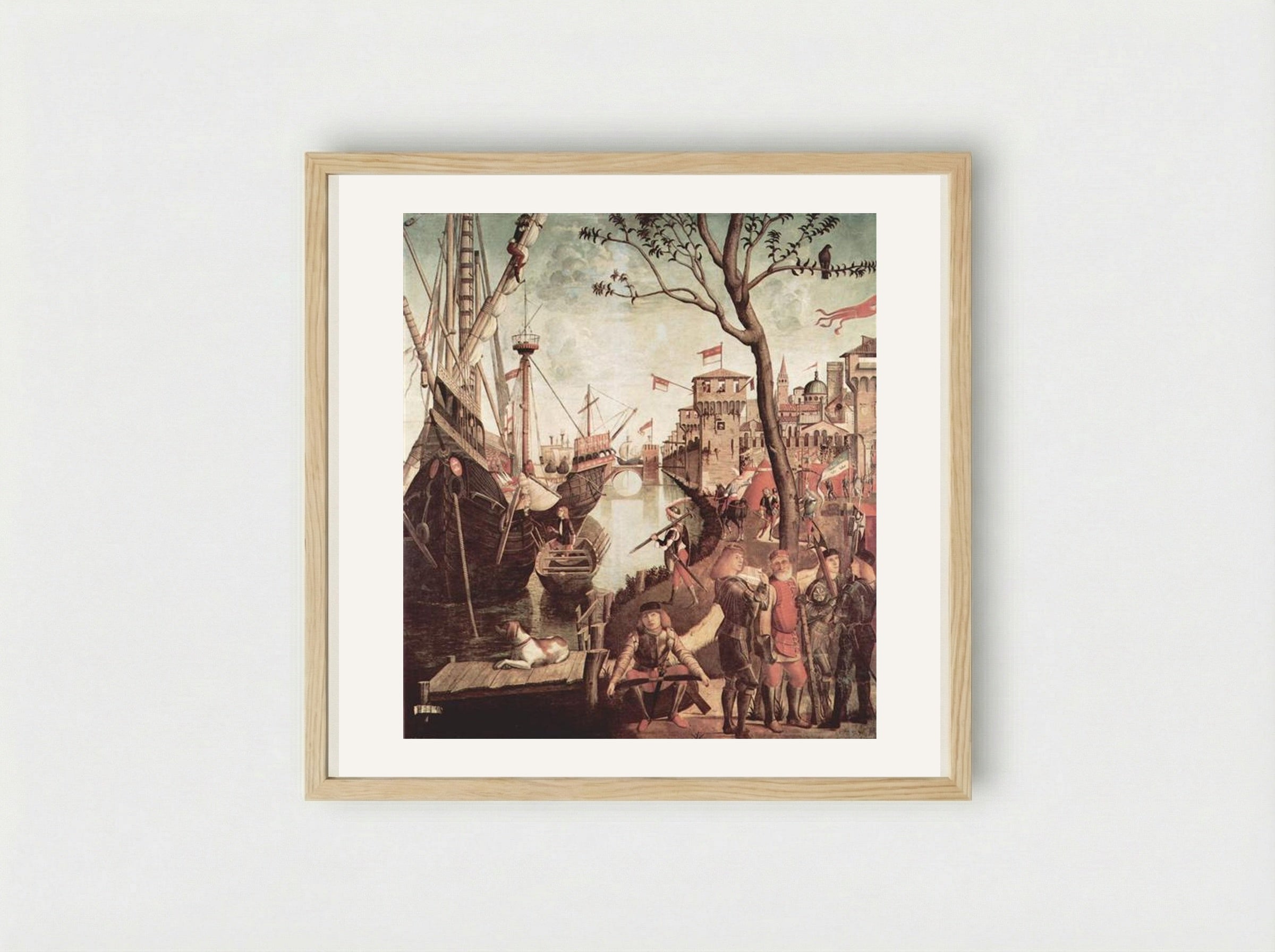 Arrival of St. Ursula at Cologne - Vittore Carpaccio - Framed Print Wood