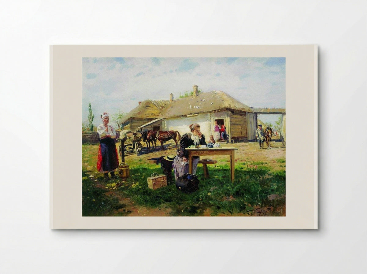 Arrival of a School Mistress in the Countryside - Vladimir Makovsky - Poster