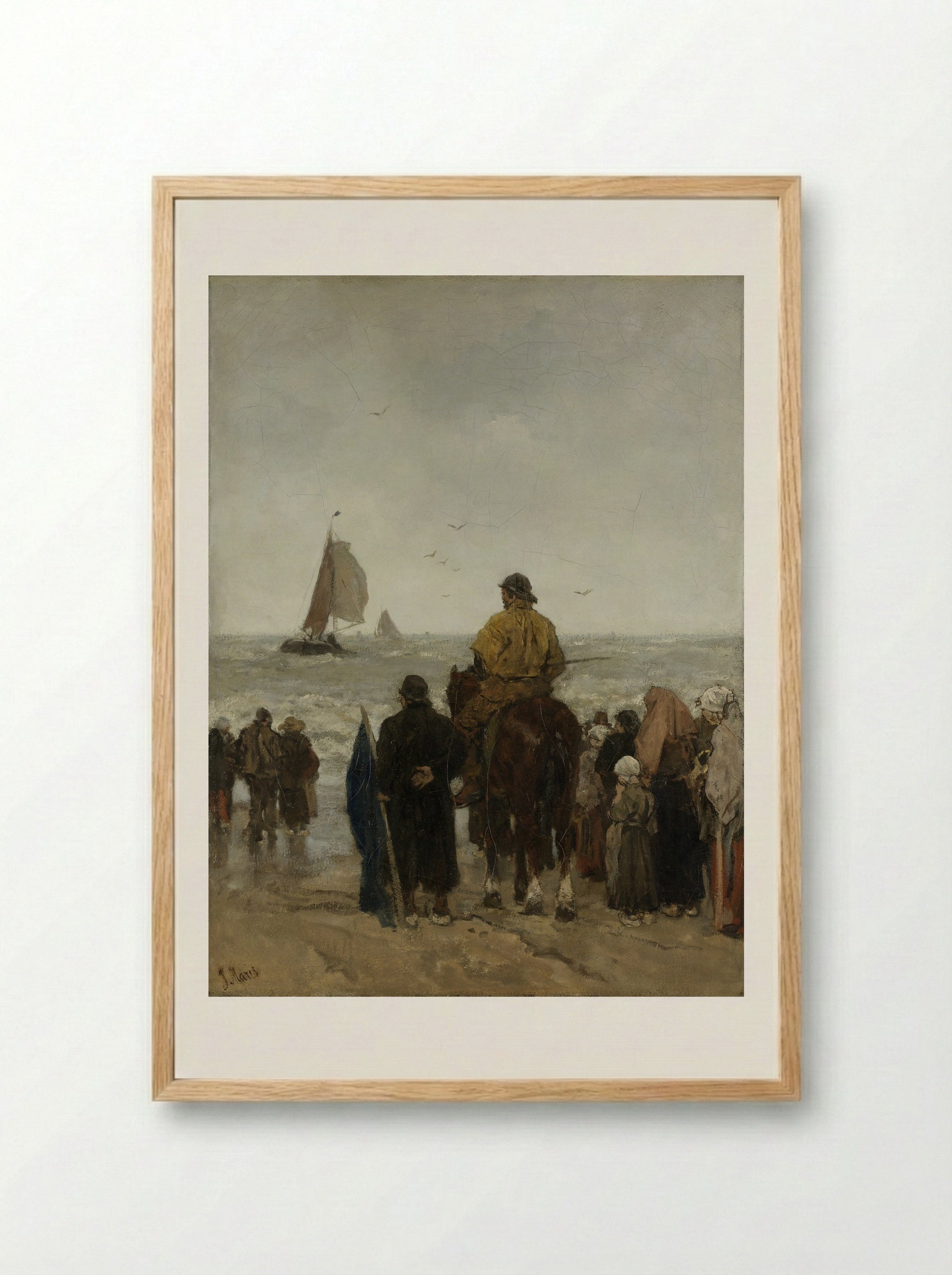 Arrival of the Boats - Jacob Maris - Framed Print Wood