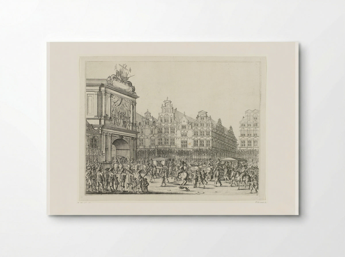 Arrival of the Procession Along the Nieuwerdijk on the Dam - Salomon Savery - Poster