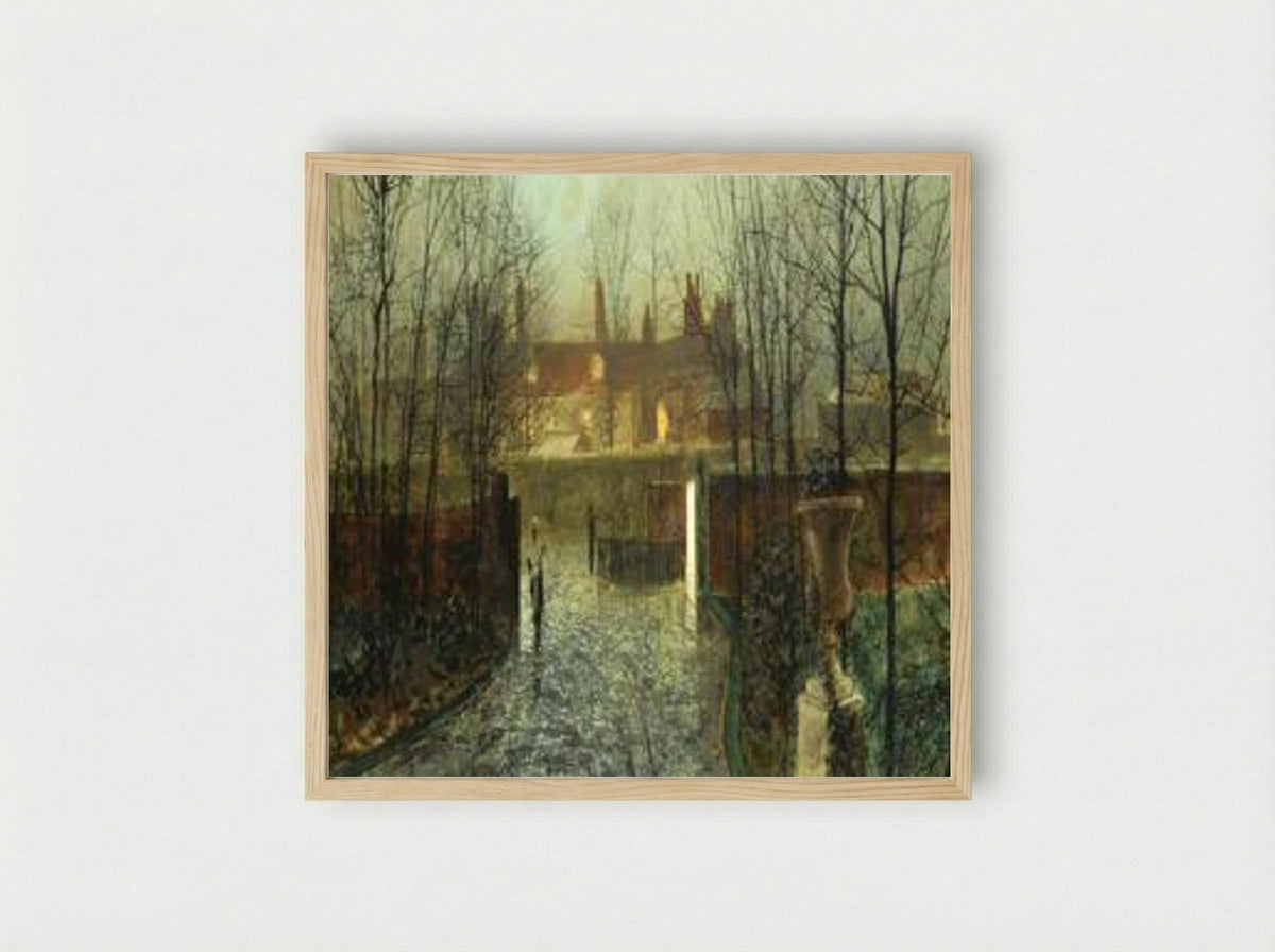 Arriving in the Hall - John Atkinson Grimshaw - Framed Print Wood