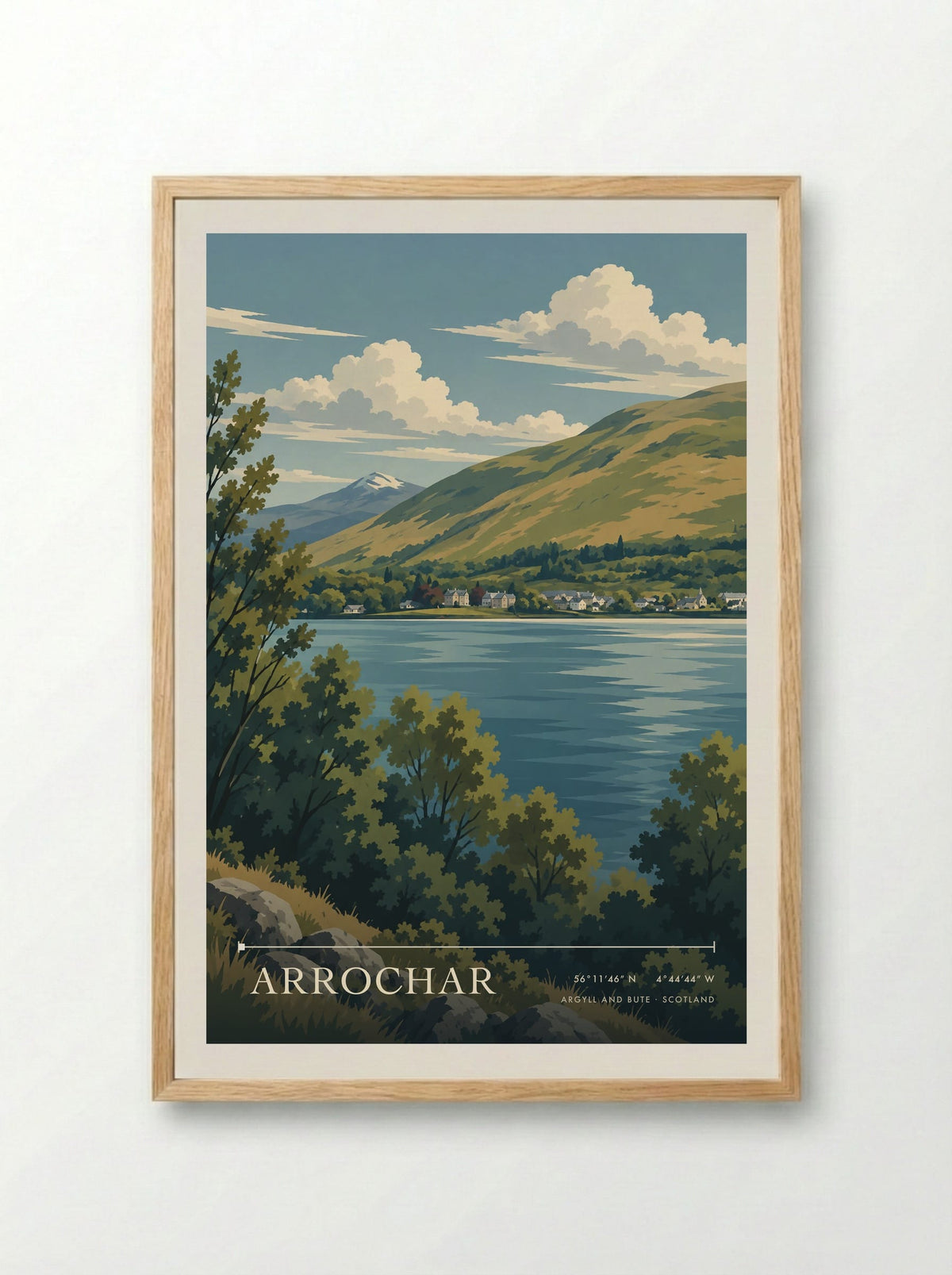 Arrochar, Argyll and Bute | Travel Poster - Framed Print Wood