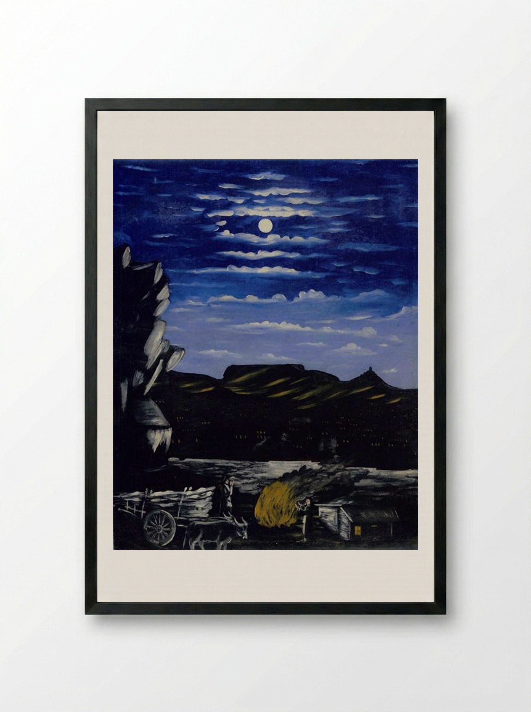 Arsenali Mountain at Night - Niko Pirosmani - Framed Print Black