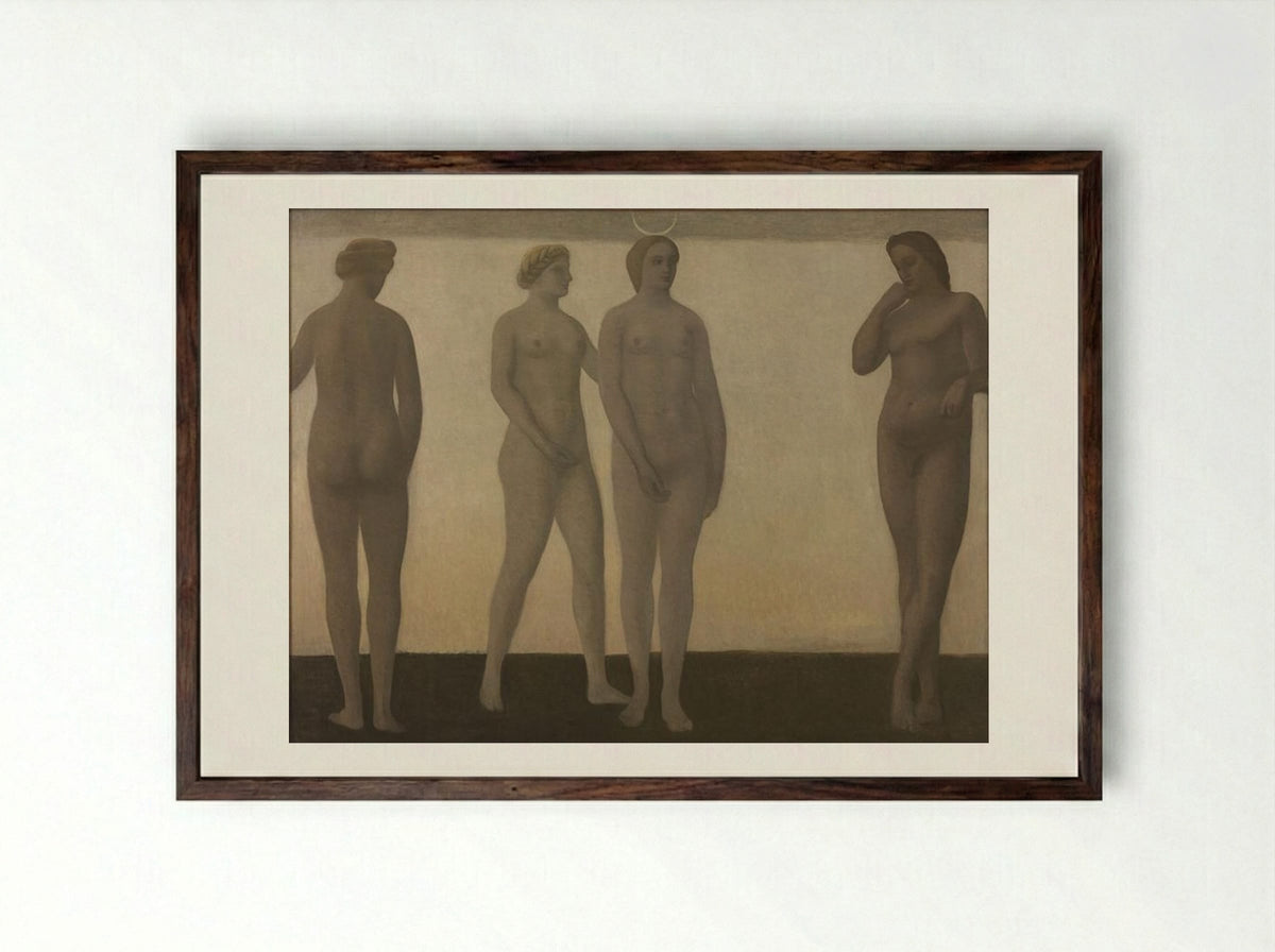 Artemis - Vilhelm Hammershøi - Framed Print Dark Wood