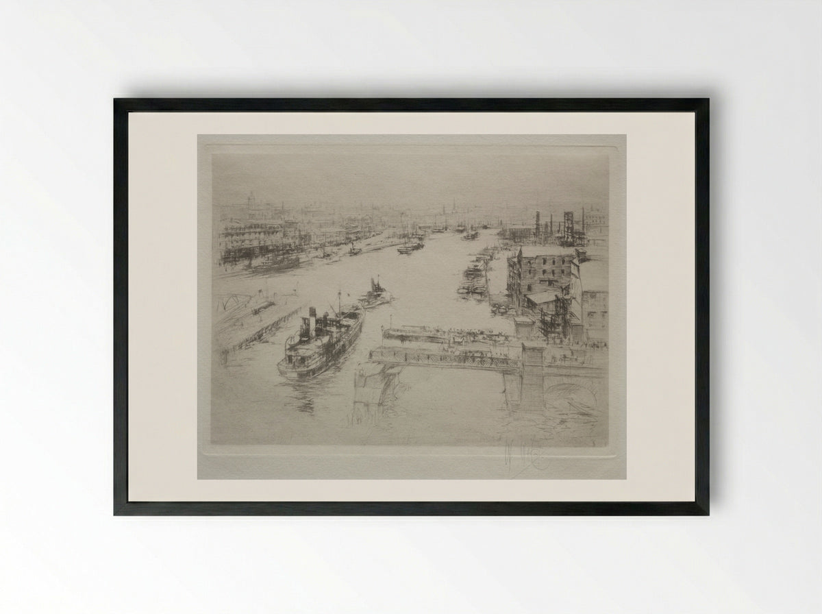 Arteries of Great Britain: The Tyne - William Walcot - Framed Print Black