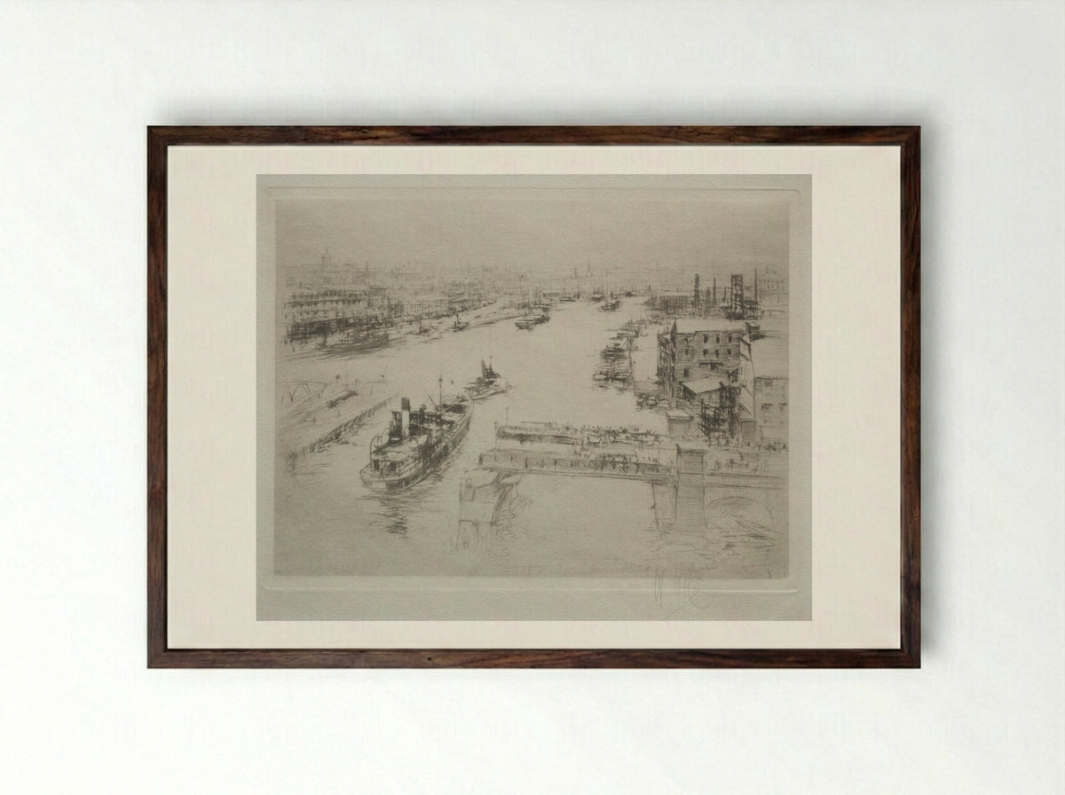 Arteries of Great Britain: The Tyne - William Walcot - Framed Print Dark Wood