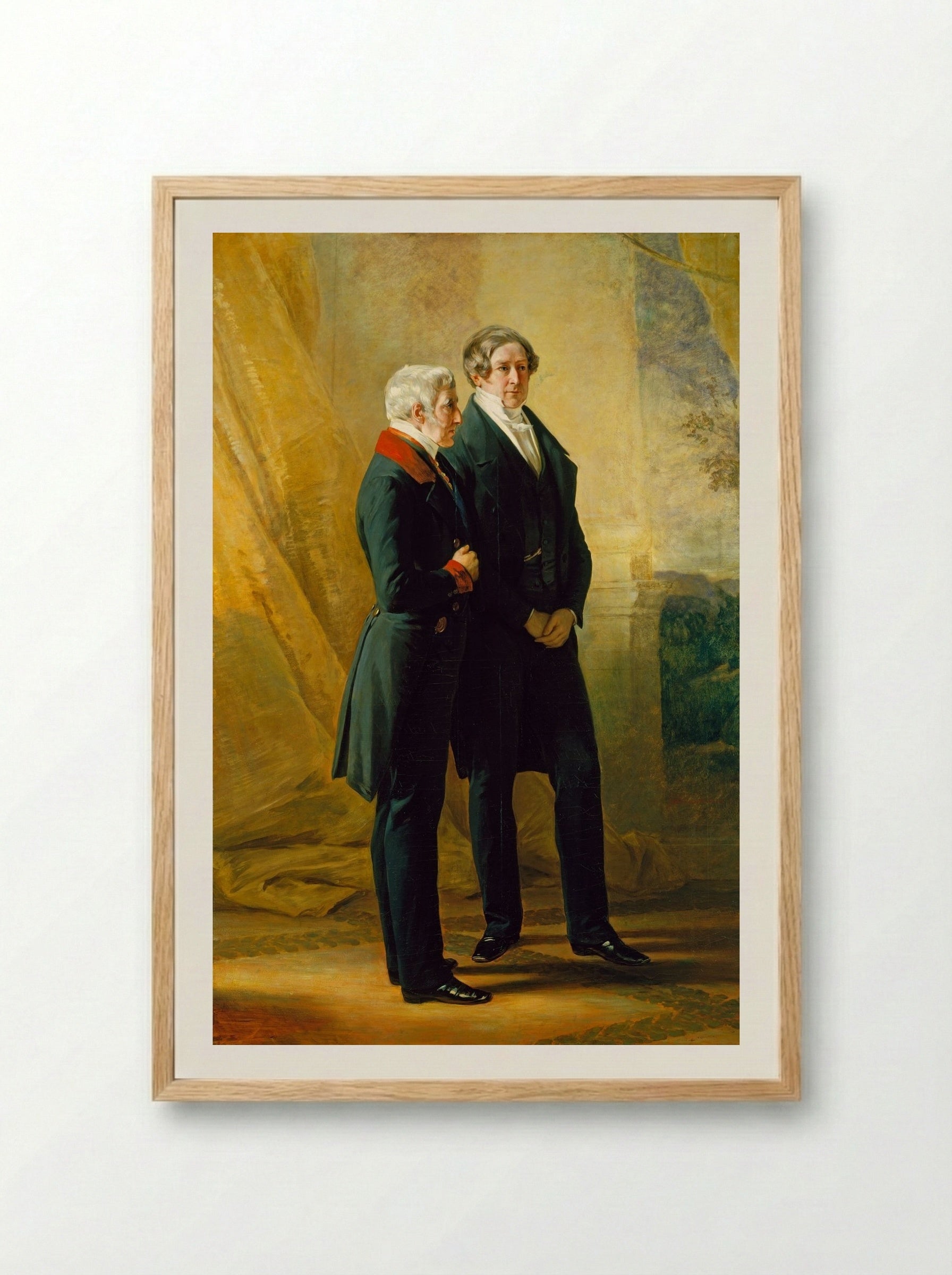 Arthur Wellesley, 1st Duke of Wellington with Sir Robert Peel - Franz Xaver Winterhalter - Framed Print Wood