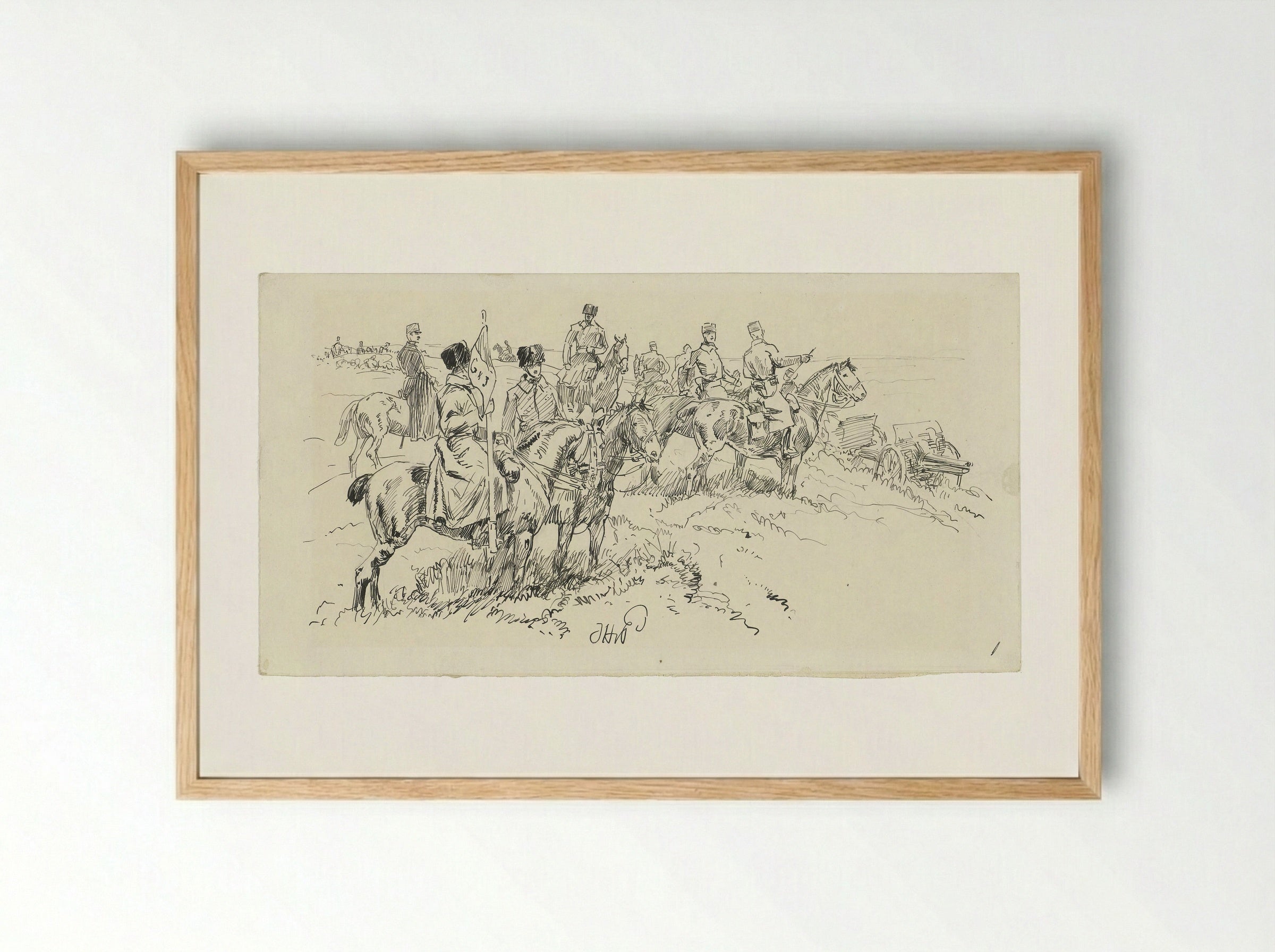Artillerie te velde - Jan Hoynck van Papendrecht - Framed Print Wood
