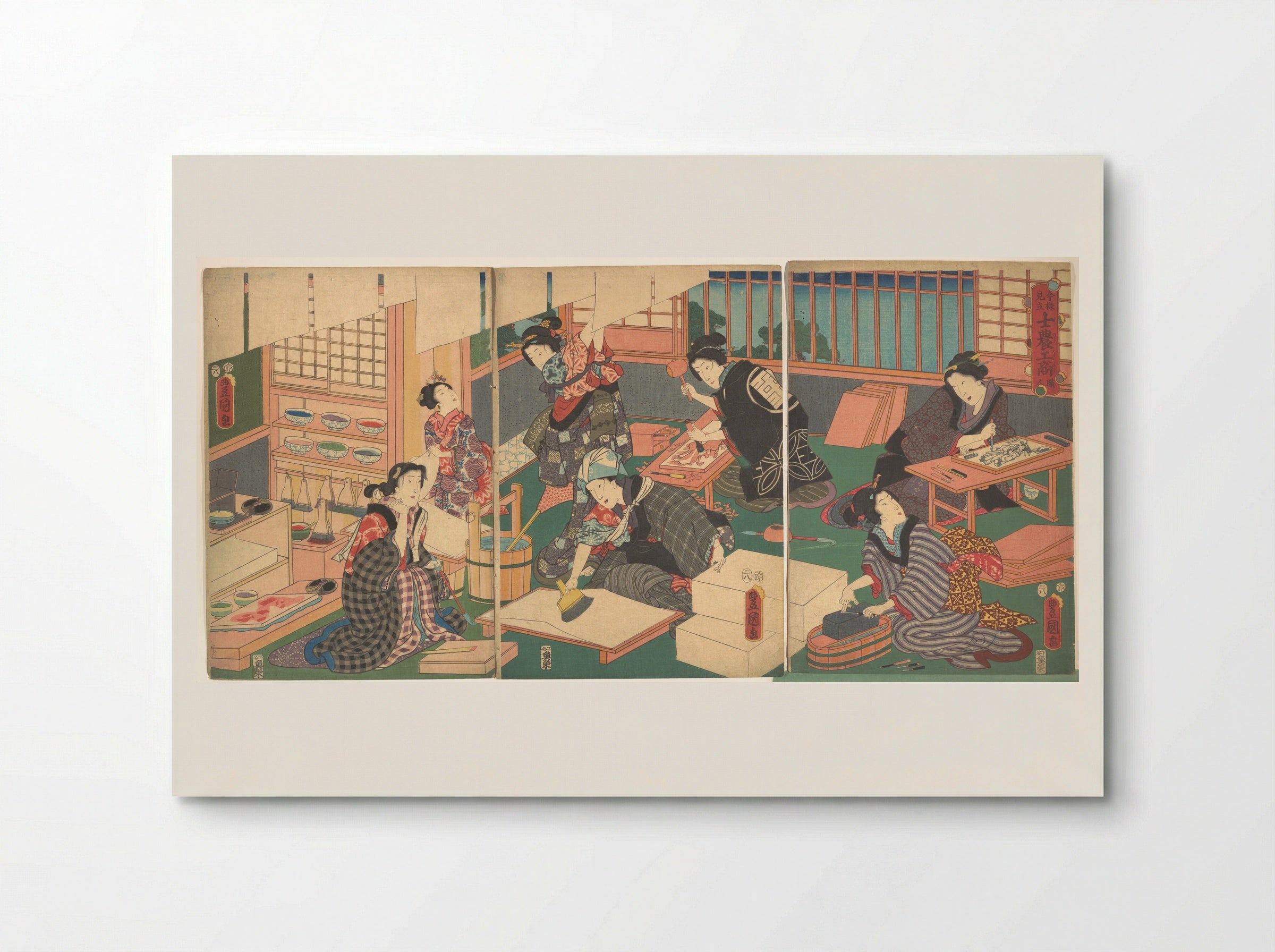 Artisans, from the series An Up-to-Date Parody of the Four Classes - Utagawa Kunisada - Poster