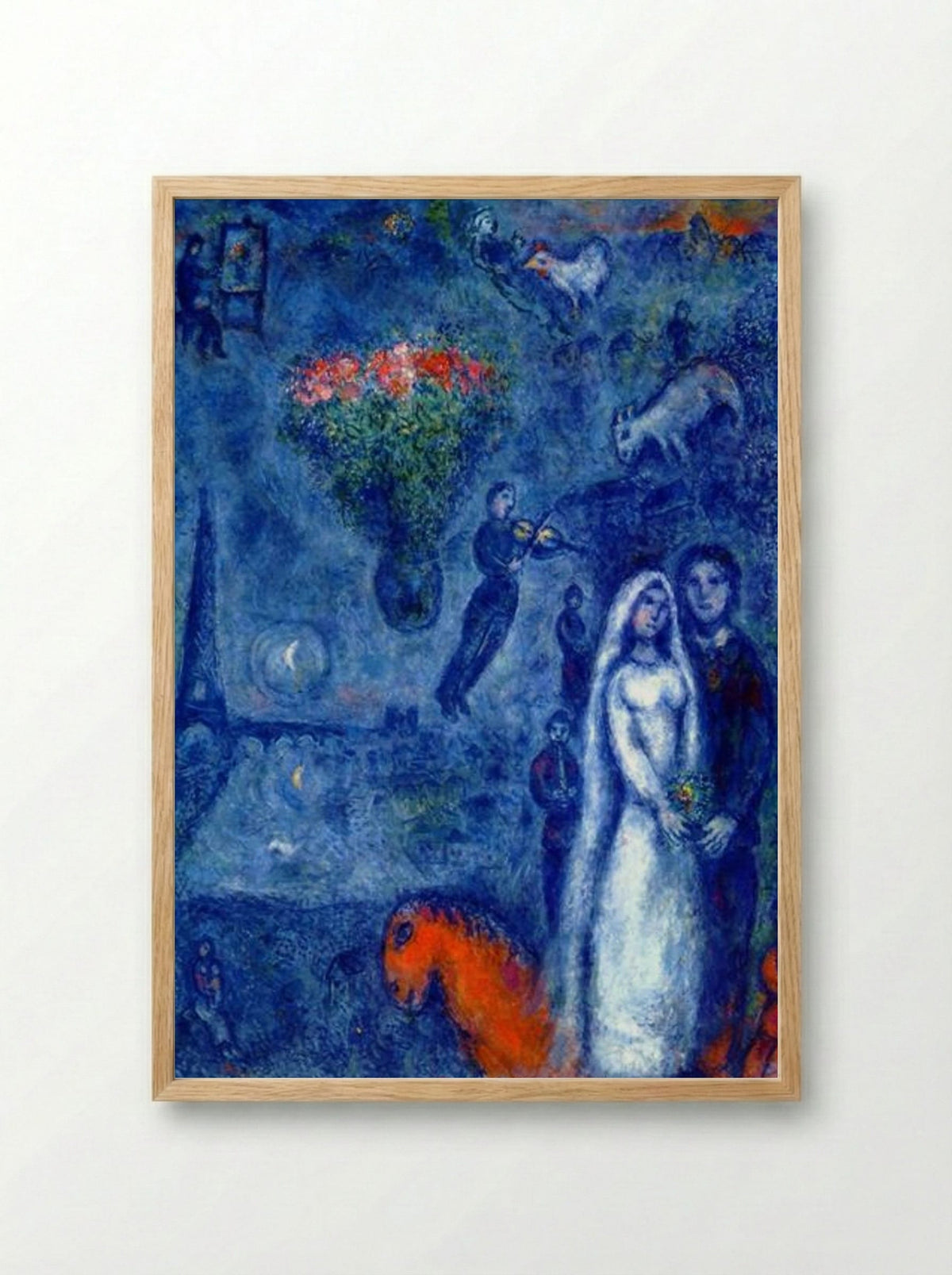 Artist and His Bride - Marc Chagall - Framed Print Wood