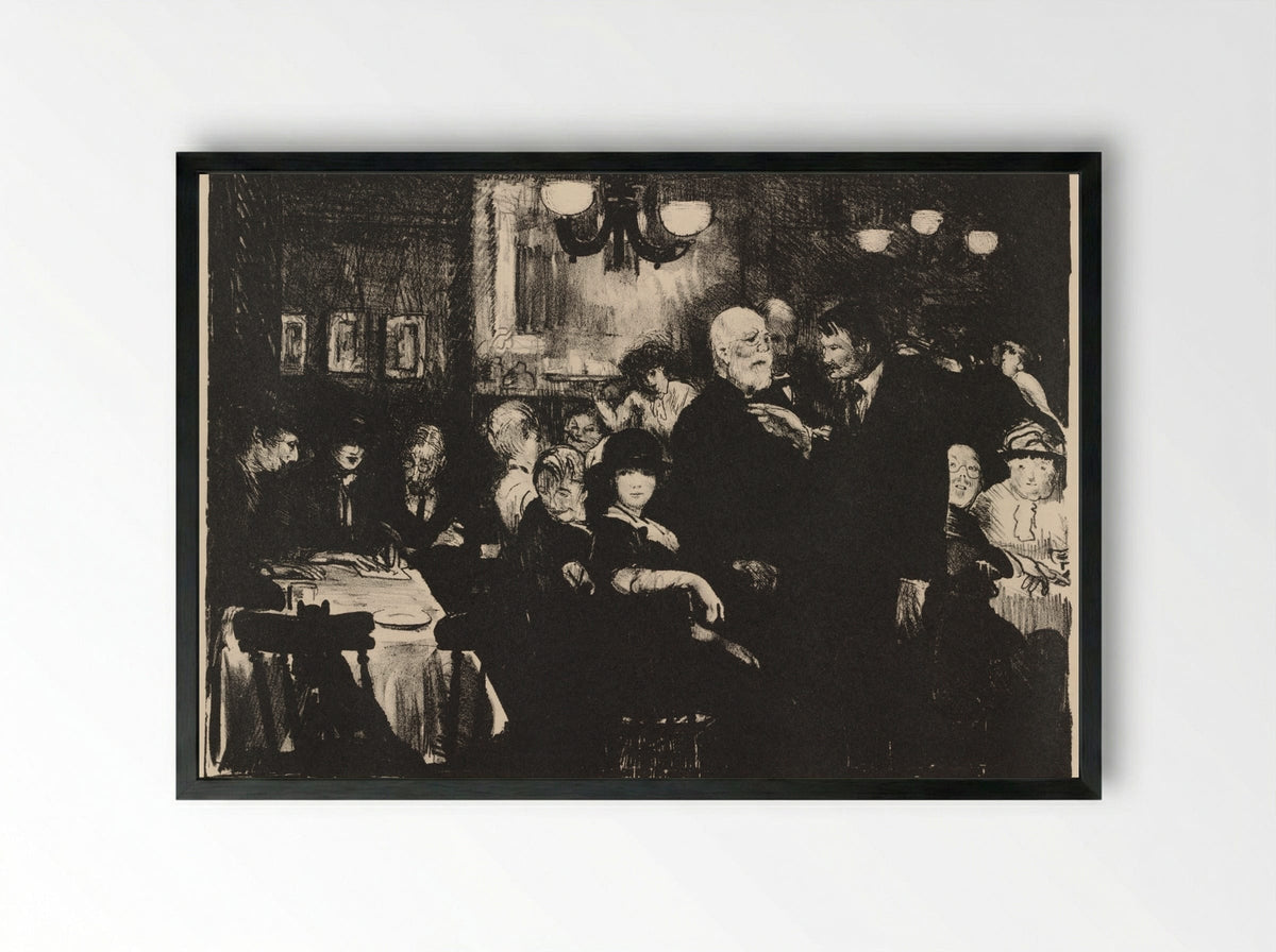 Artist's Evening - George Bellows - Framed Print Black