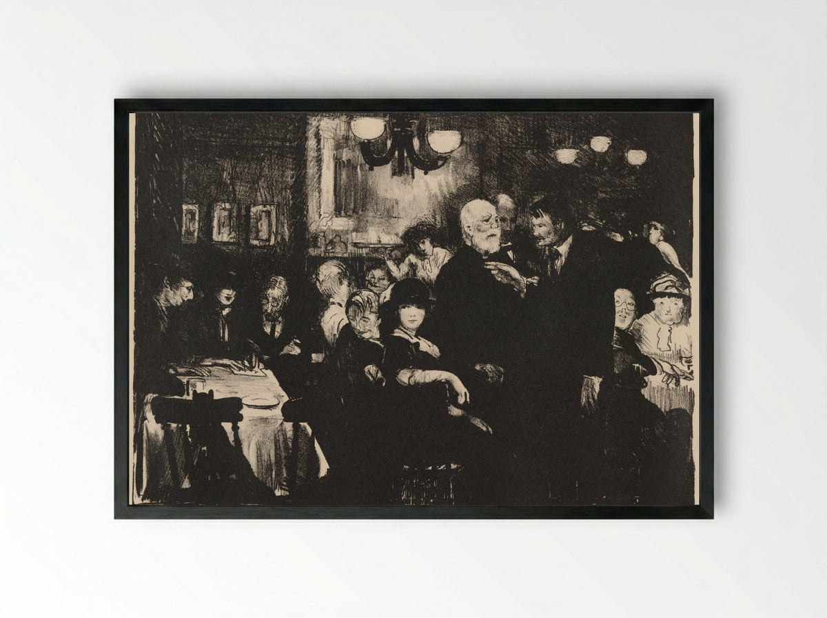 Artist's Evening - George Bellows - Framed Print Black