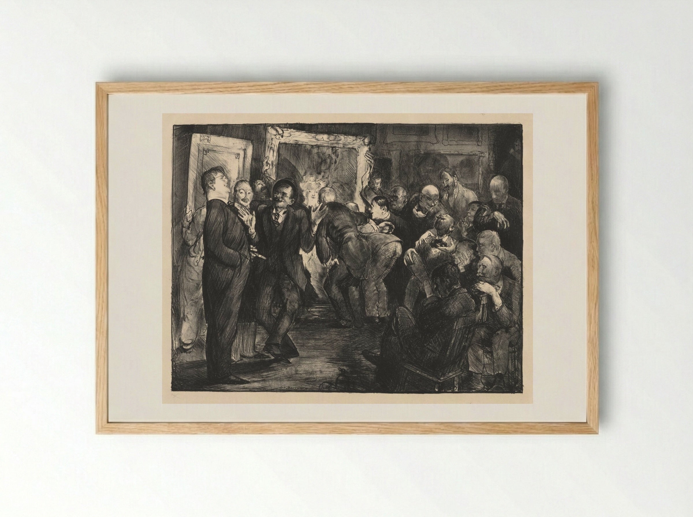 Artists Judging Works of Art - George Bellows - Framed Print Wood