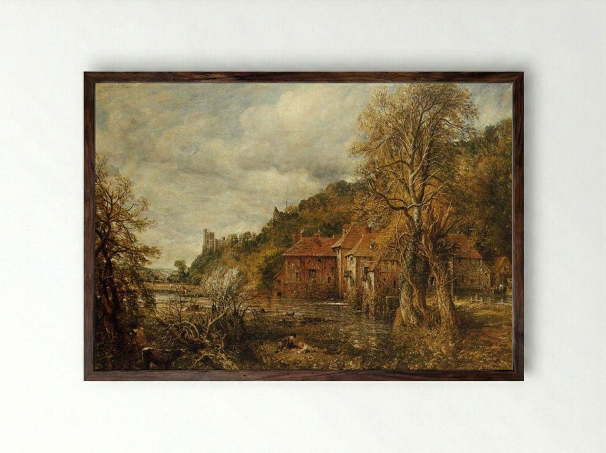 Arundel Mill and Castle - John Constable - Framed Print Dark Wood