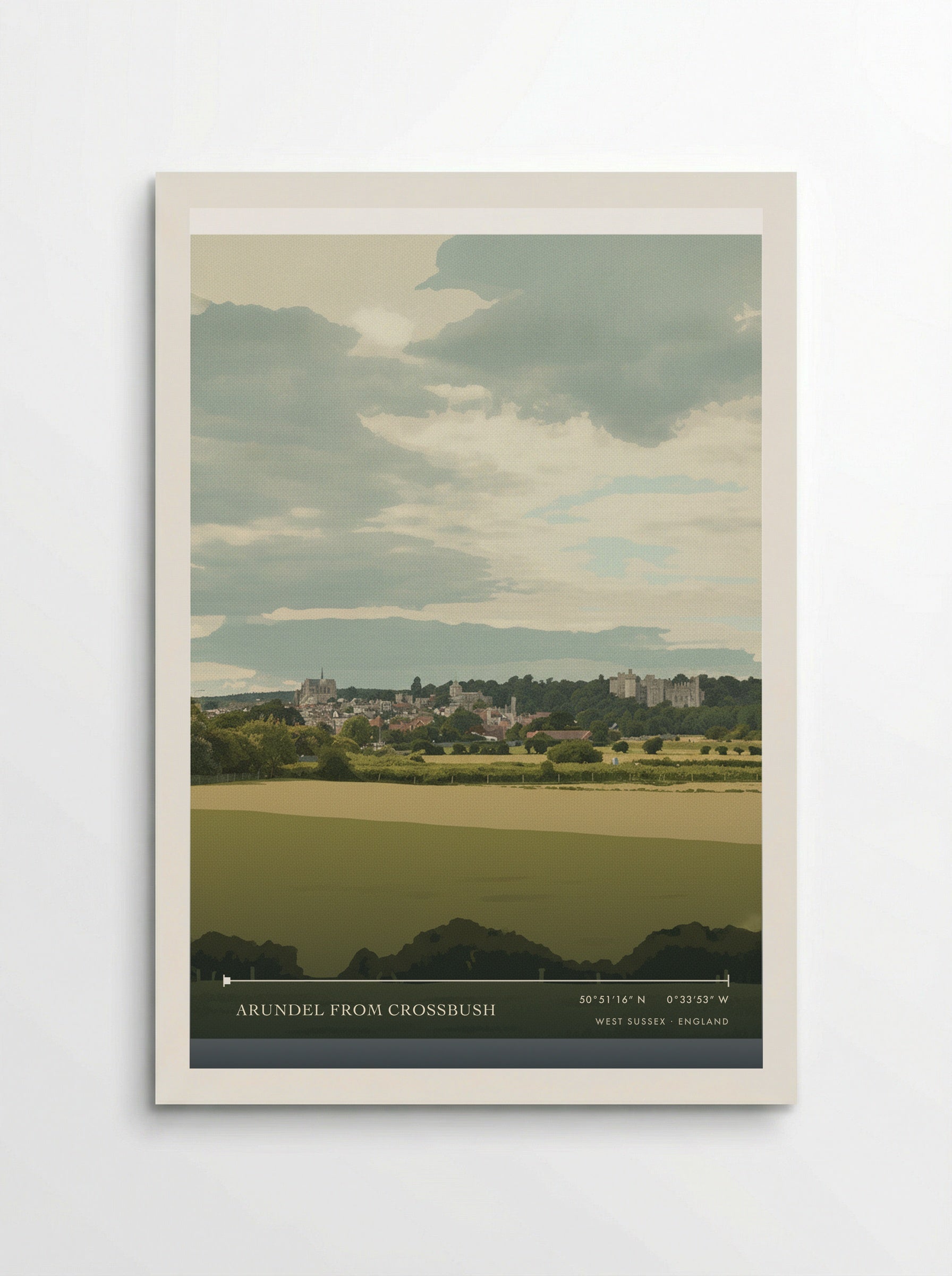 Arundel from Crossbush West Sussex England Travel Poster - Poster