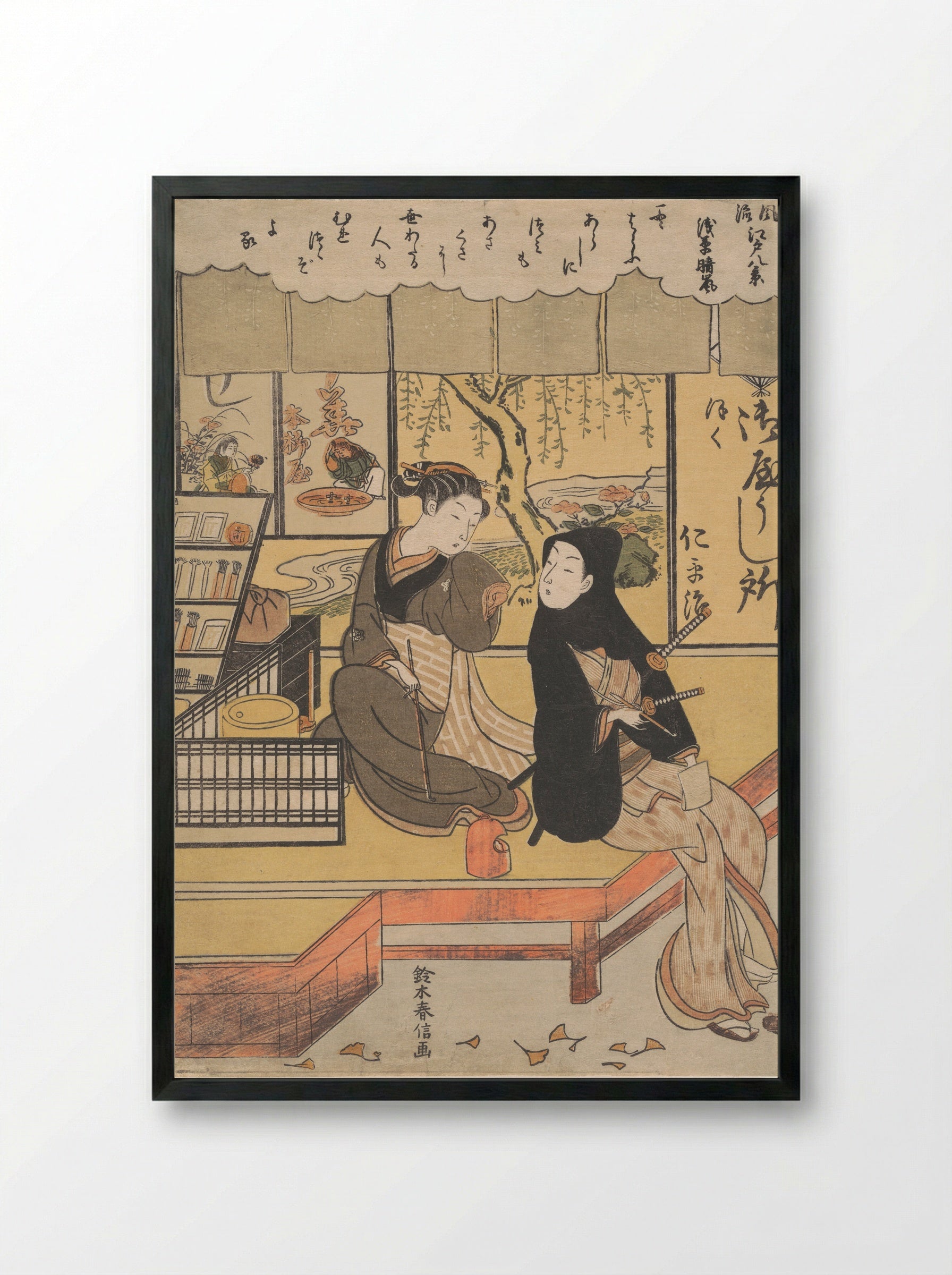 Asakusa Seiran - Suzuki Harunobu - Framed Print Black