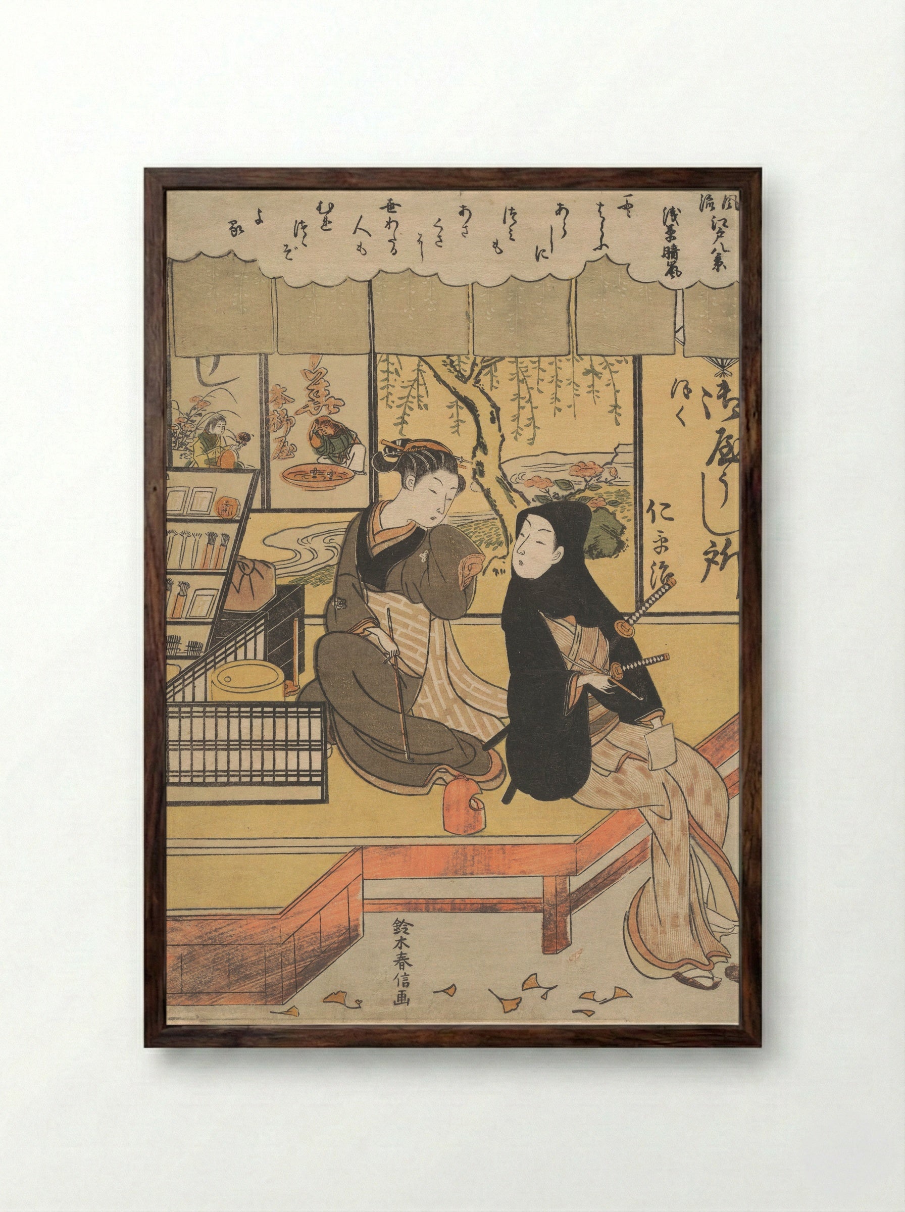 Asakusa Seiran - Suzuki Harunobu - Framed Print Dark Wood