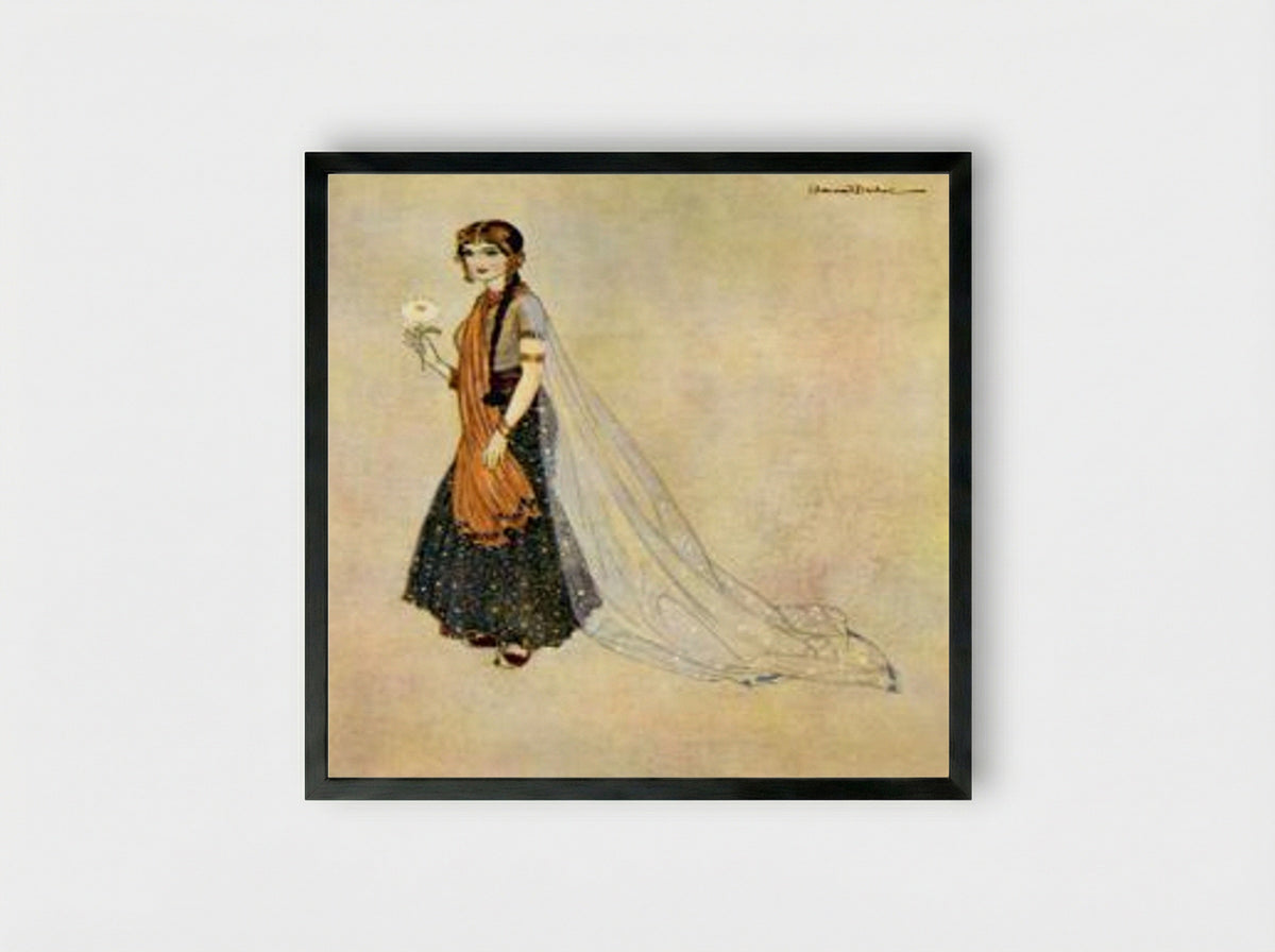 Asenath (from the Picture Book for the Red Cross) - Edmund Dulac - Framed Print Black
