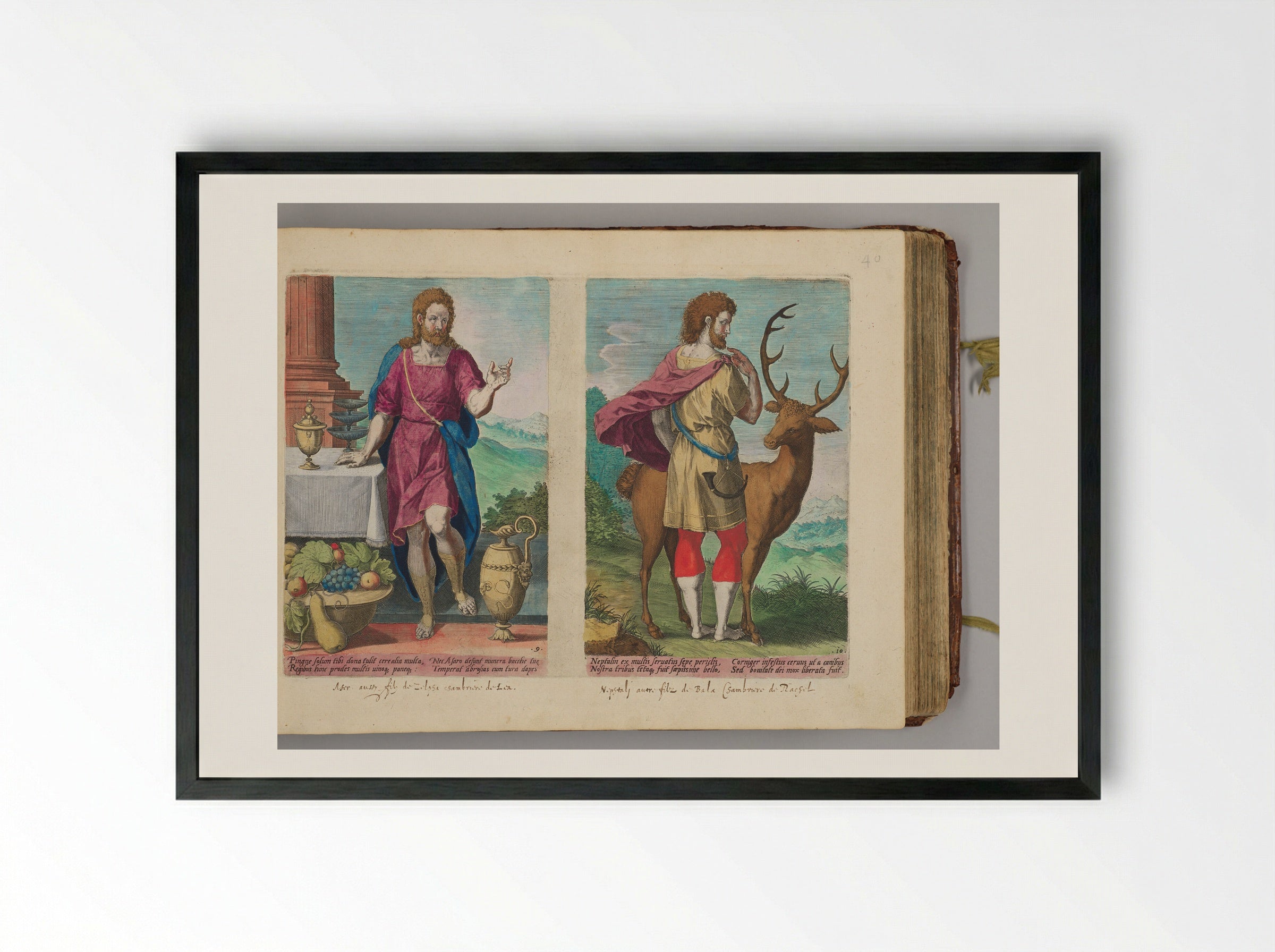 Aser and Nehphtali - Johann Sadeler I - Framed Print Black