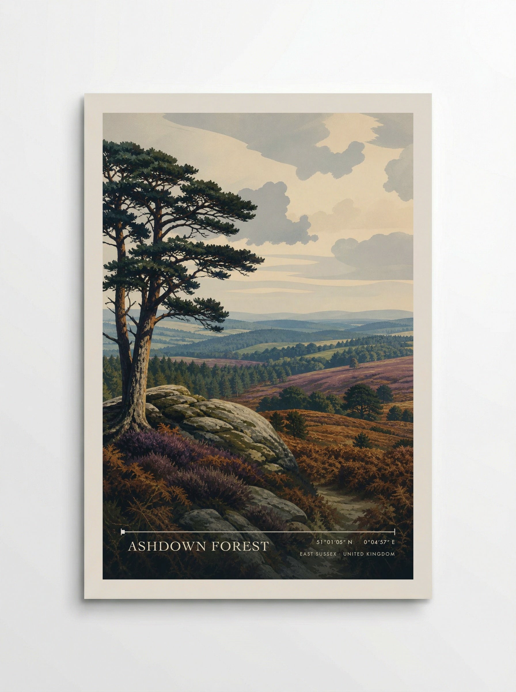 Ashdown Forest East Sussex United Kingdom Travel Poster - Poster