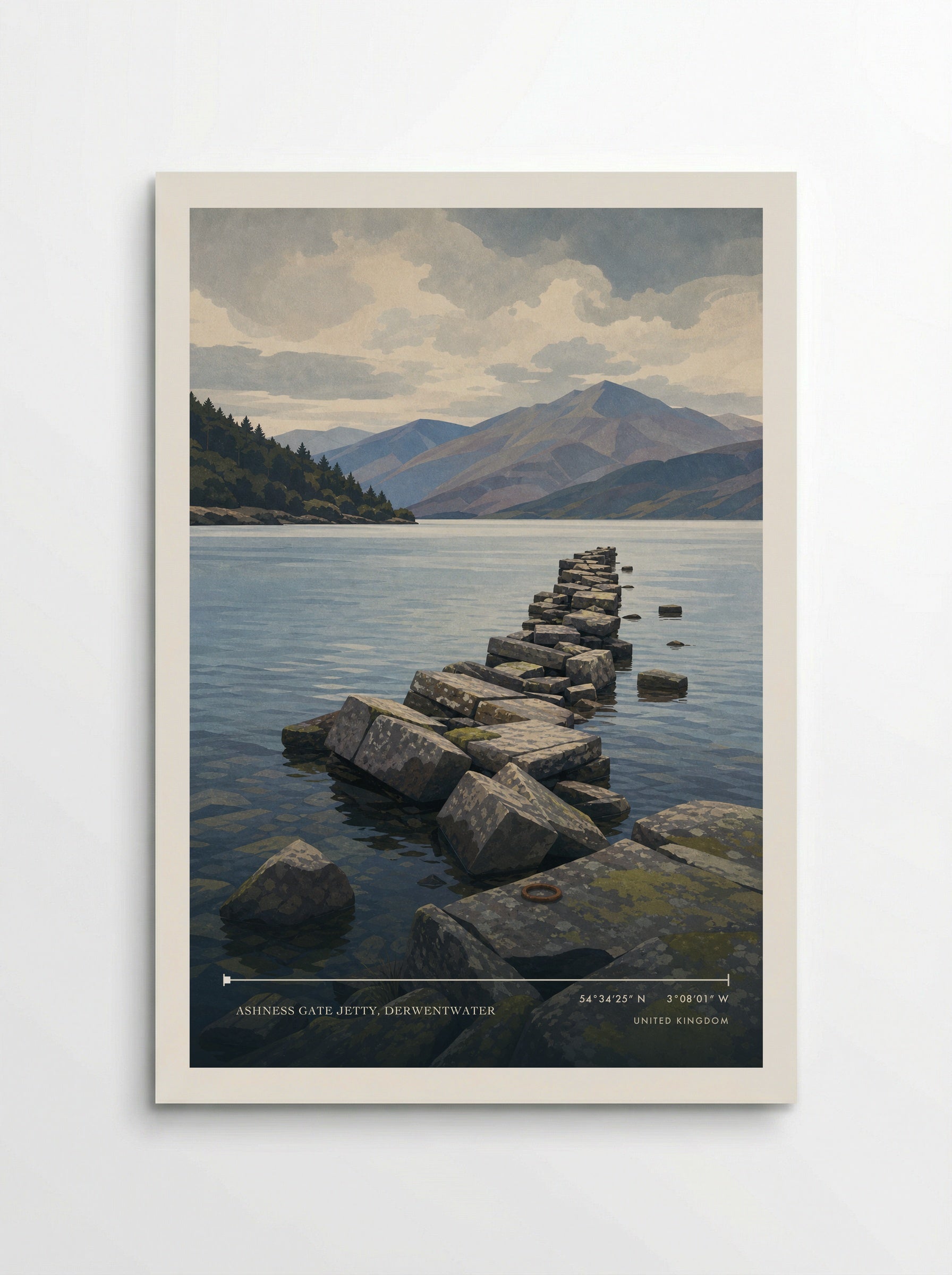 Ashness Gate Jetty, Derwentwater United Kingdom Travel Poster - Poster