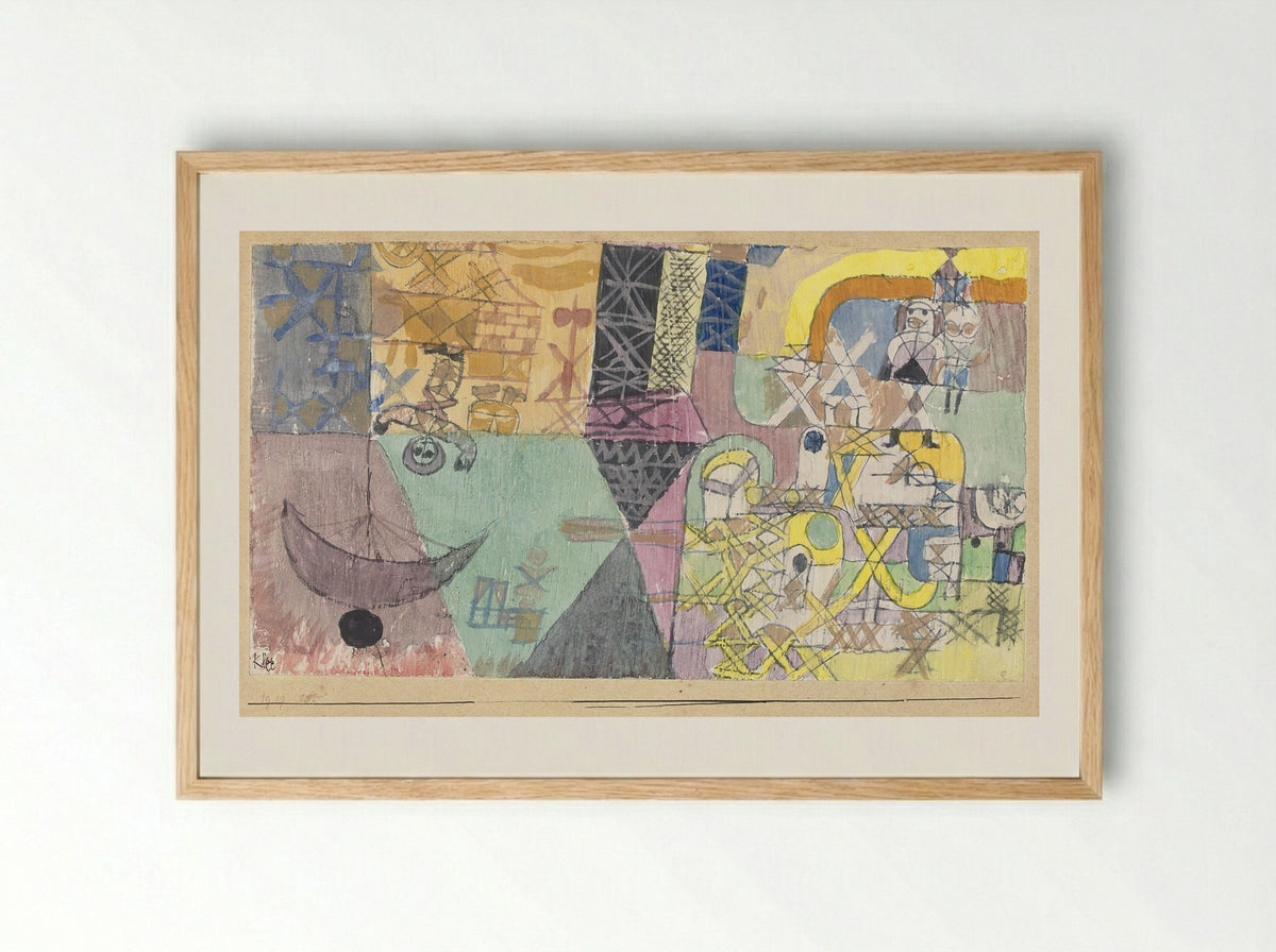 Asian entertainers - Paul Klee - Framed Print Wood