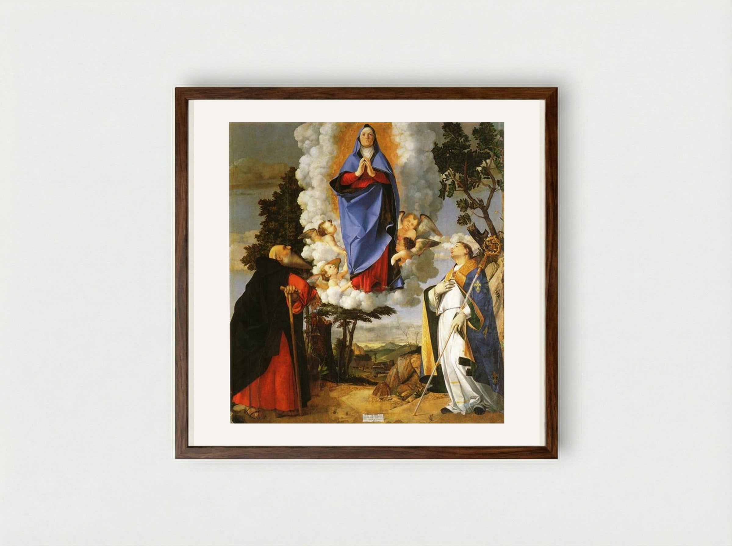 Asolo Altarpiece - Lorenzo Lotto - Framed Print Dark Wood