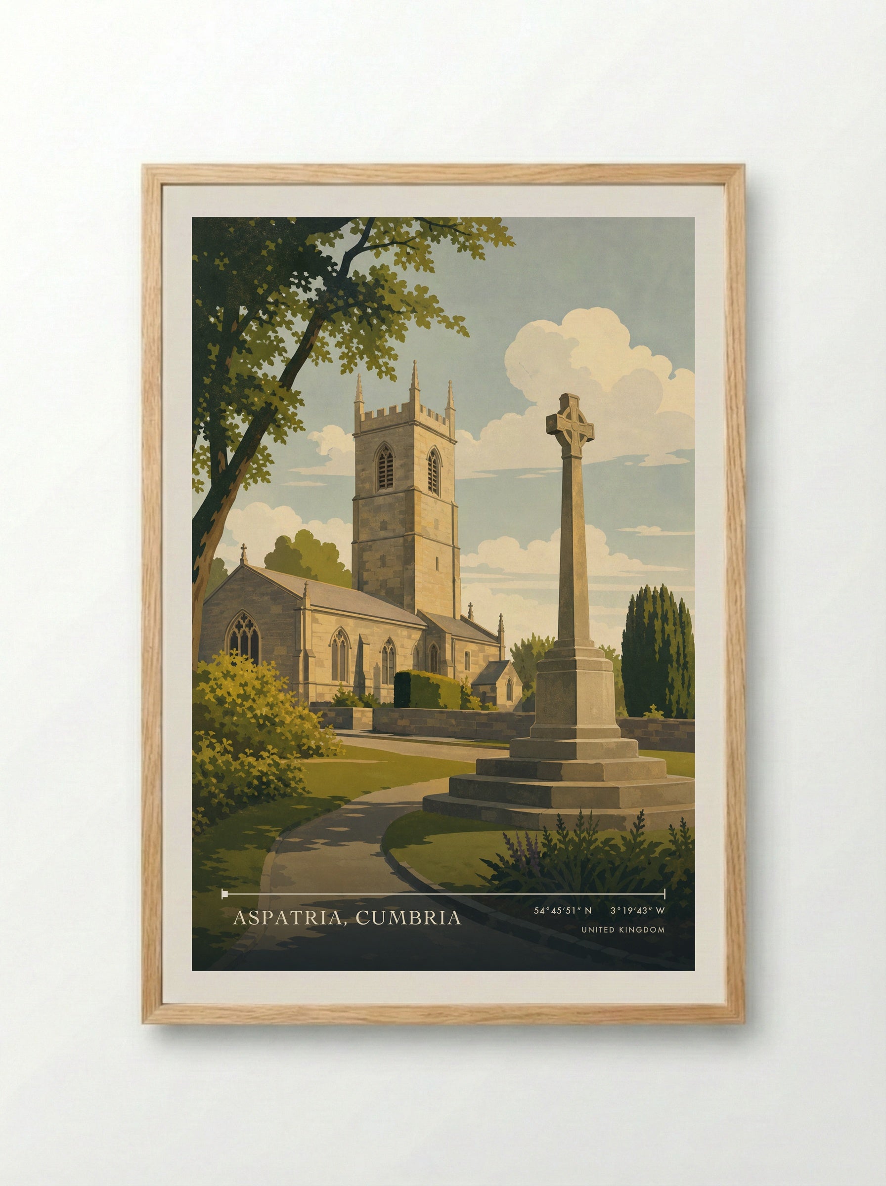 Aspatria, Cumbria United Kingdom Travel Poster - Framed Print Wood