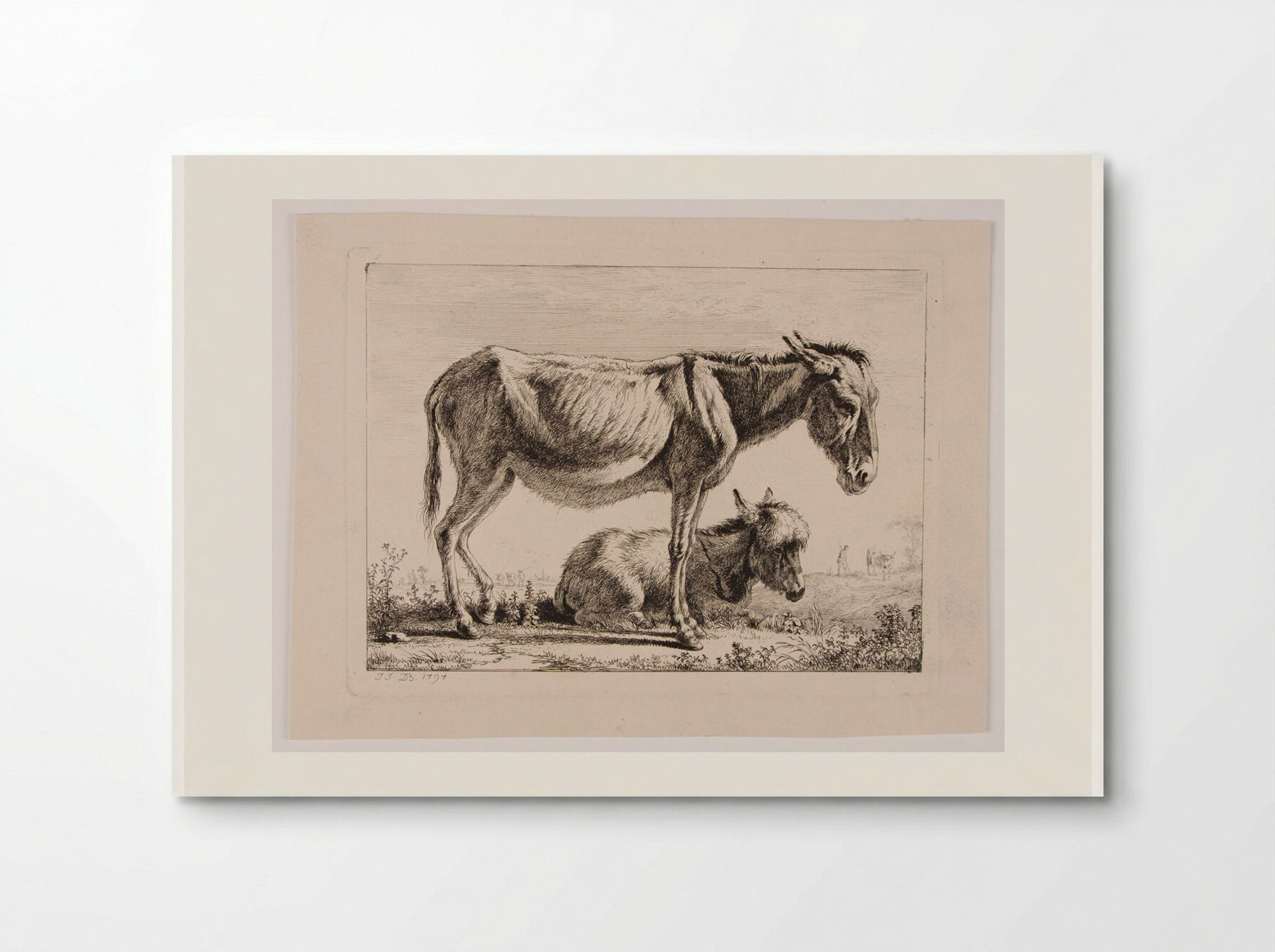 Ass with Her Foal - Jean-Jacques de Boissieu - Poster