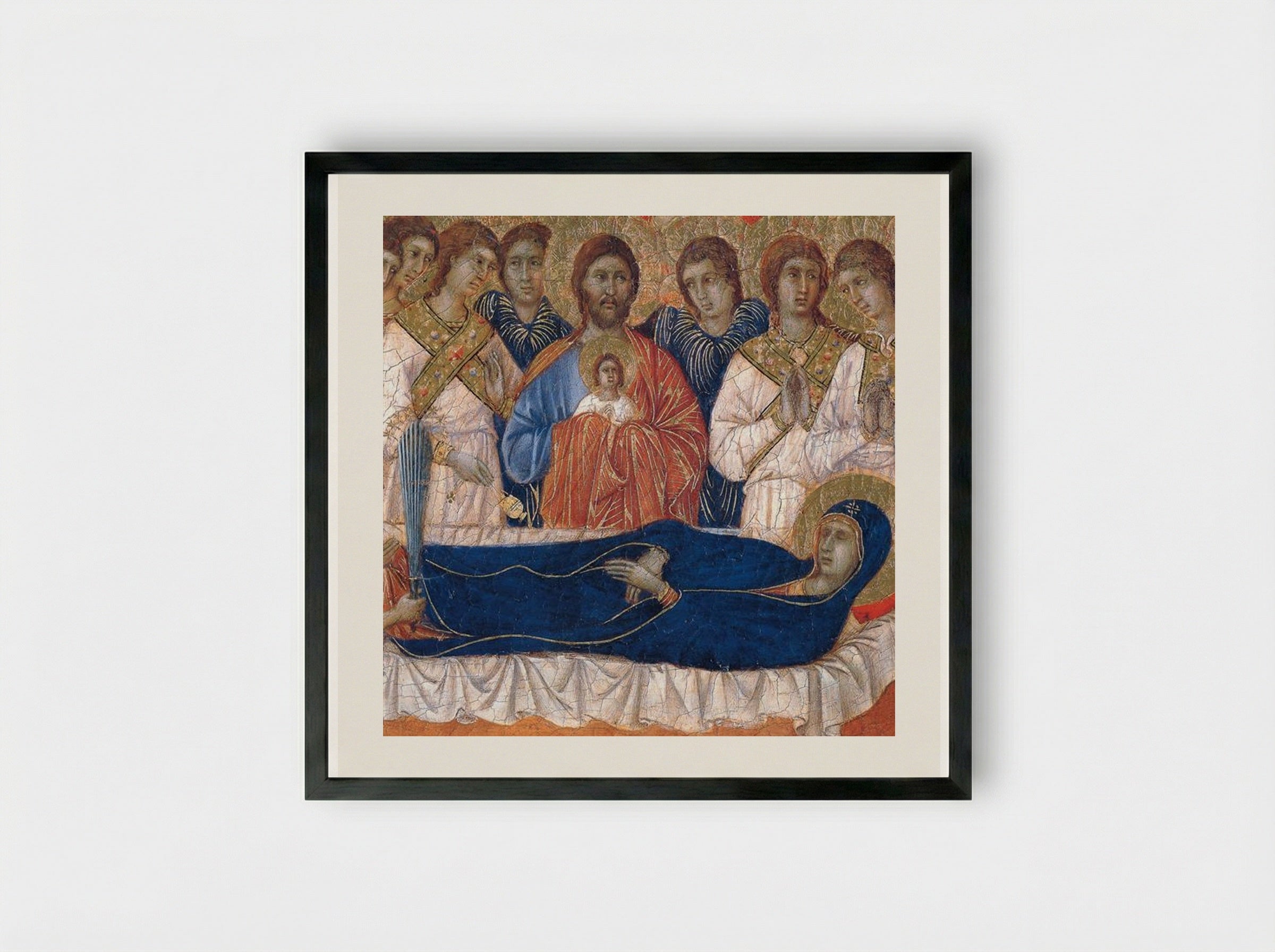 Assumption (Fragment) - Duccio di Buoninsegna - Framed Print Black