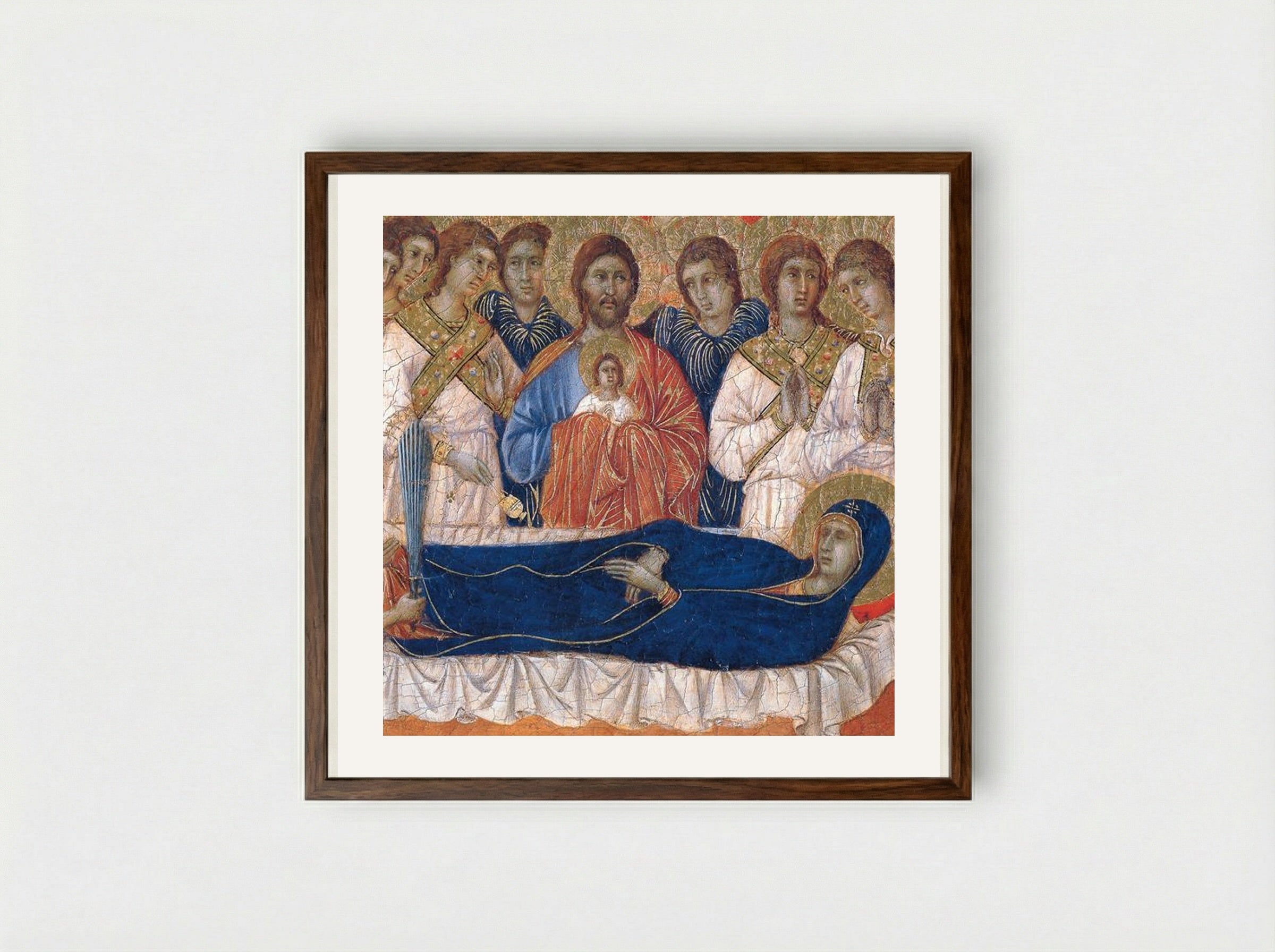 Assumption (Fragment) - Duccio di Buoninsegna - Framed Print Dark Wood