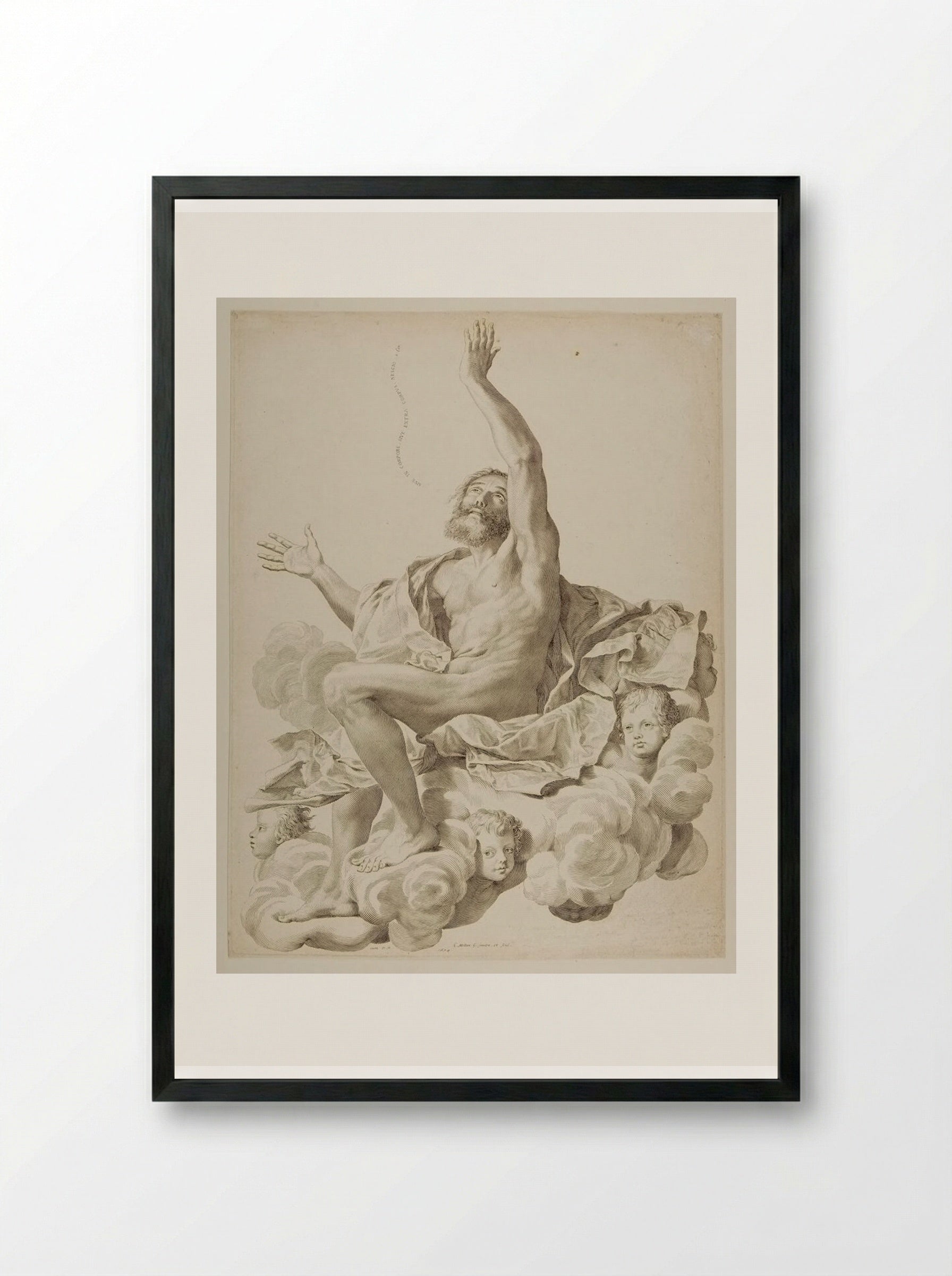 Assumption of Saint Paul - Claude Mellan - Framed Print Black