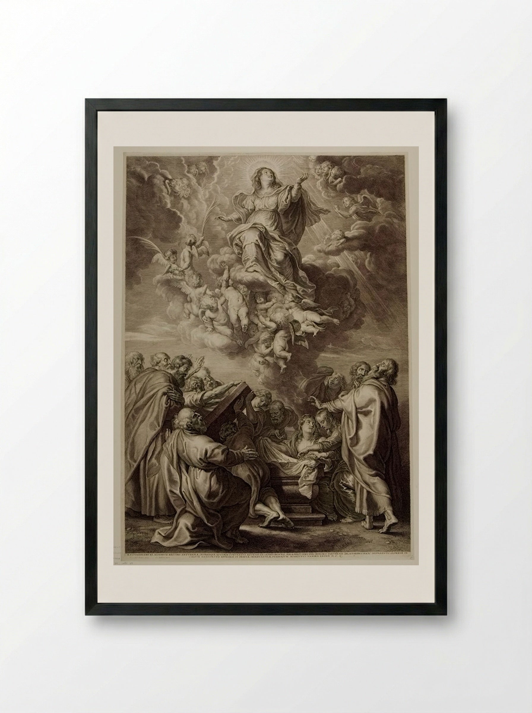 Assumption of the Virgin - Schelte Adamsz. Bolswert - Framed Print Black