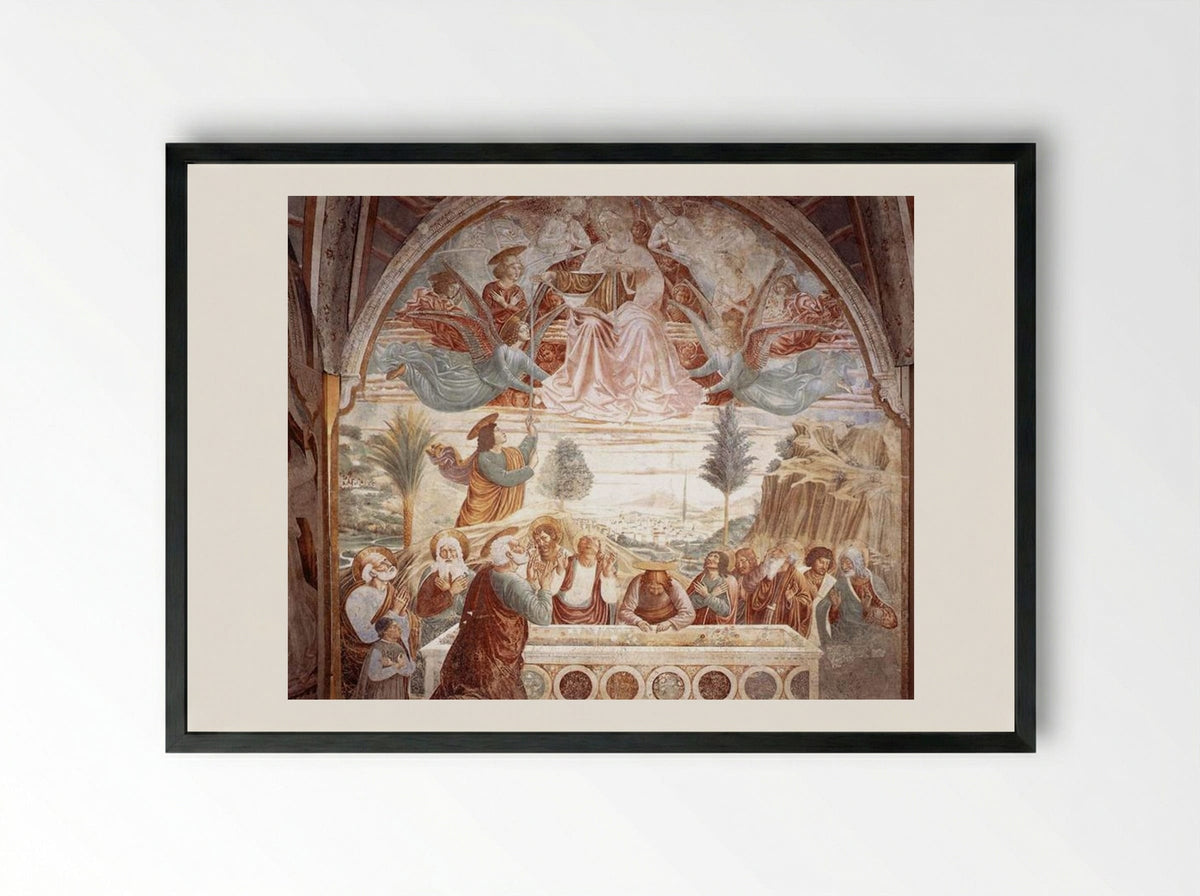 Assumption of the Virgin - Benozzo Gozzoli - Framed Print Black
