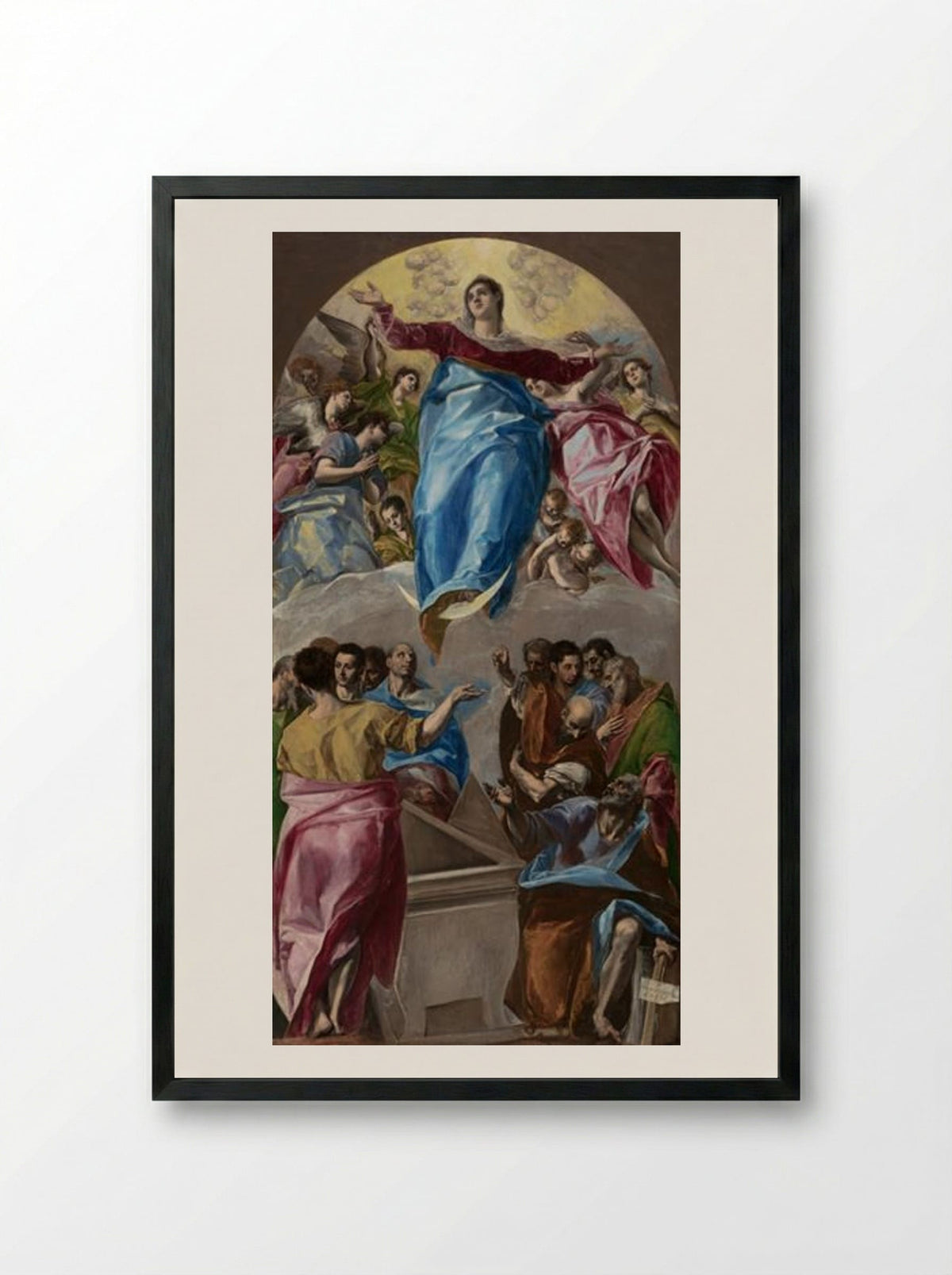 Assumption of the Virgin - El Greco - Framed Print Black