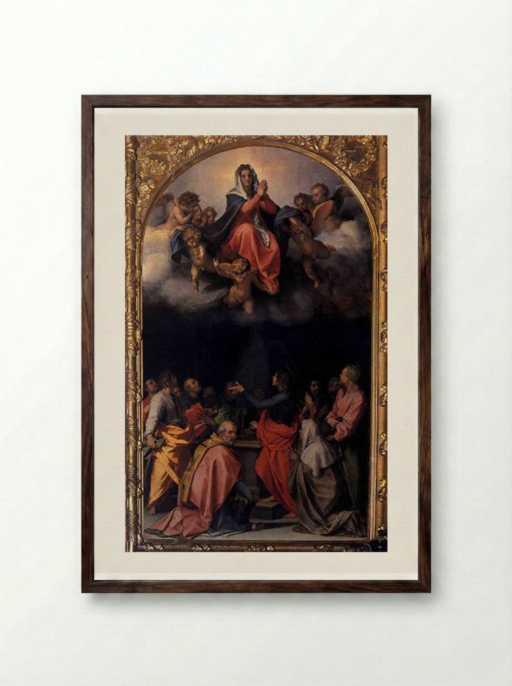 Assumption of the Virgin - Andrea del Sarto - Framed Print Dark Wood