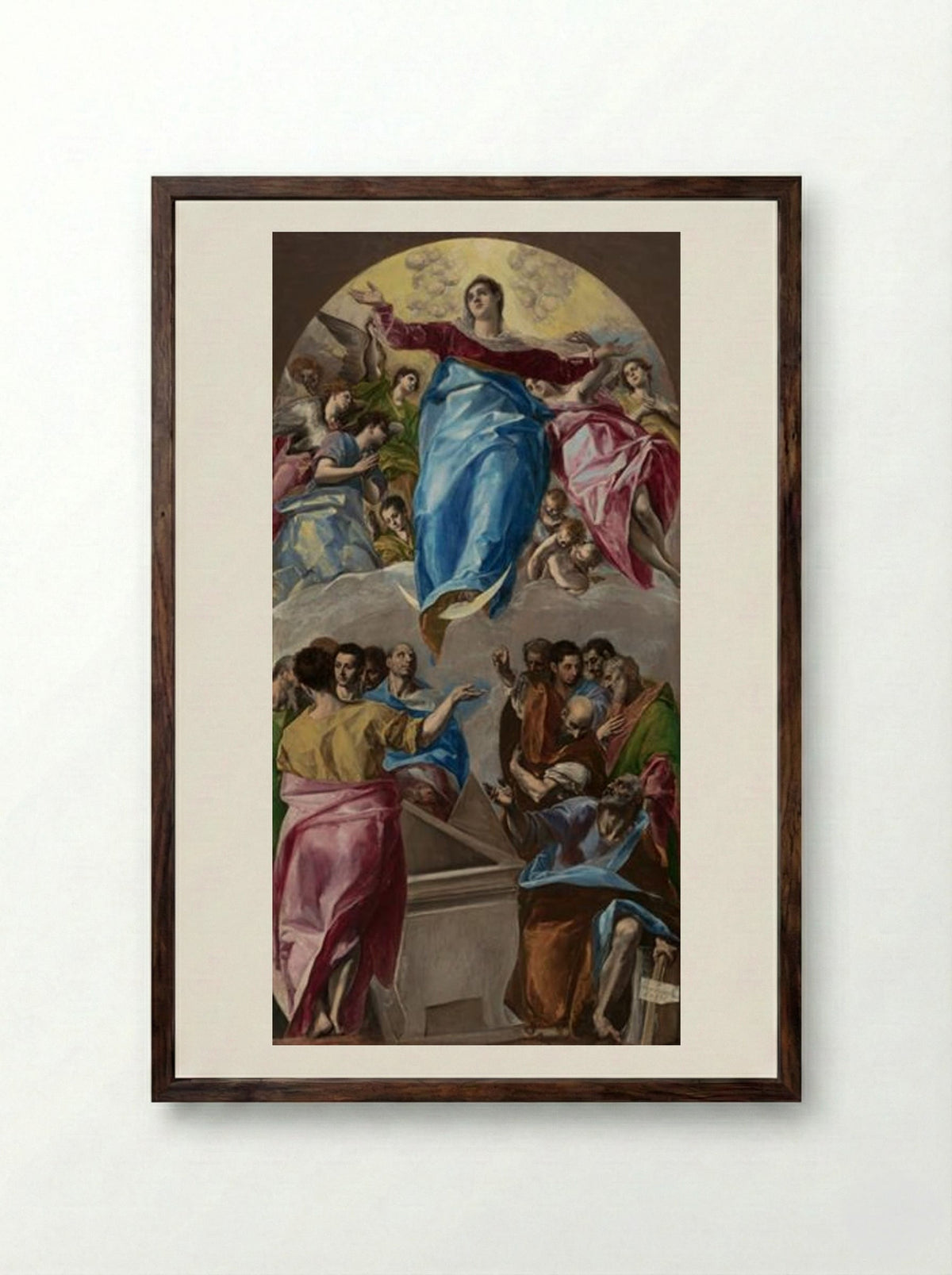 Assumption of the Virgin - El Greco - Framed Print Dark Wood