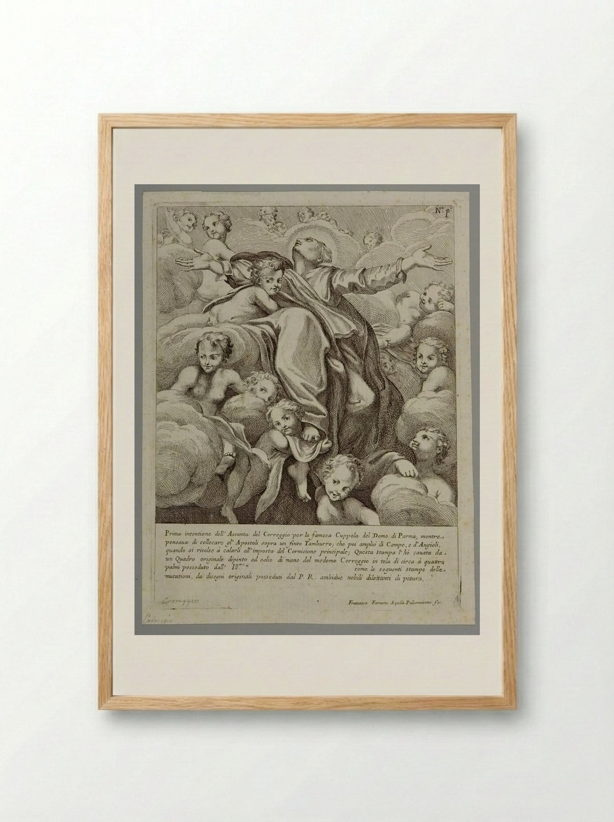 Assumption of the Virgin - Francesco Faraone Aquila - Framed Print Wood