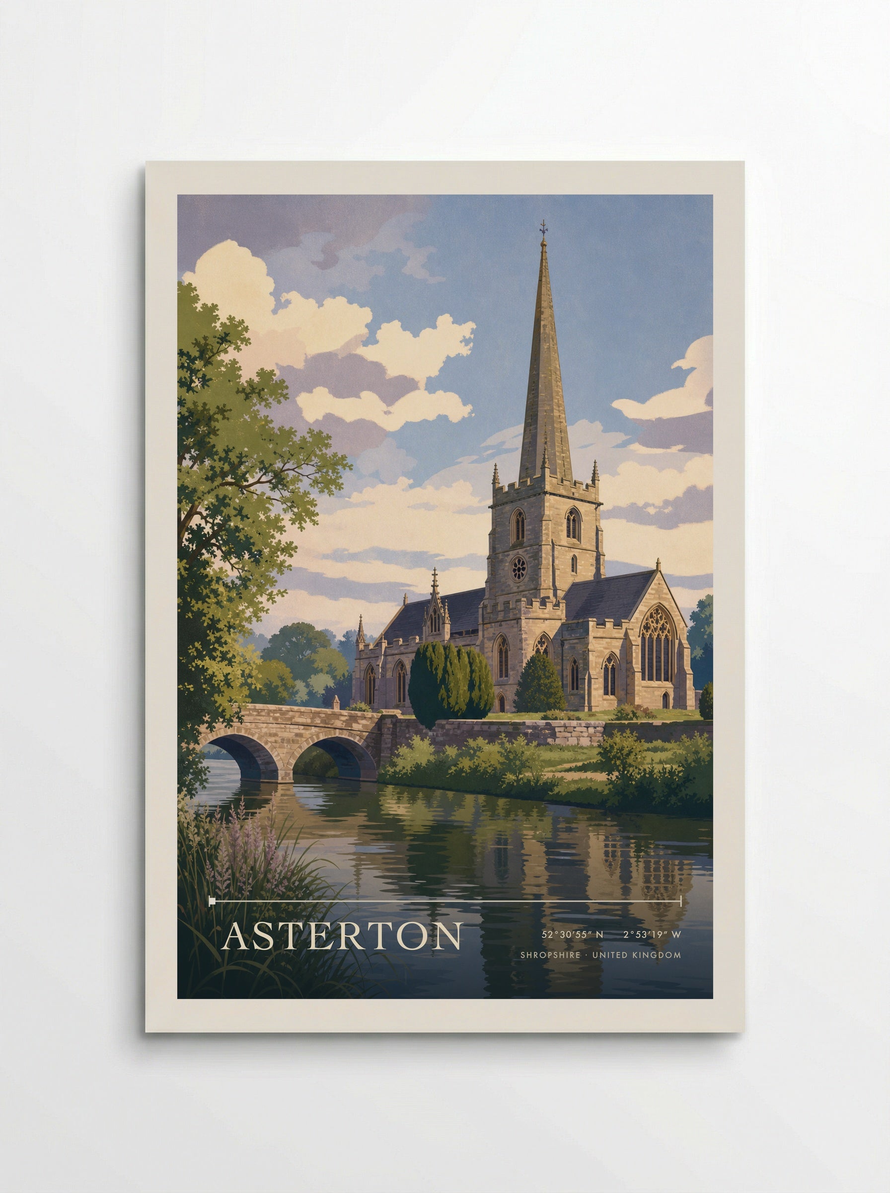 Asterton Shropshire United Kingdom Travel Poster - Poster