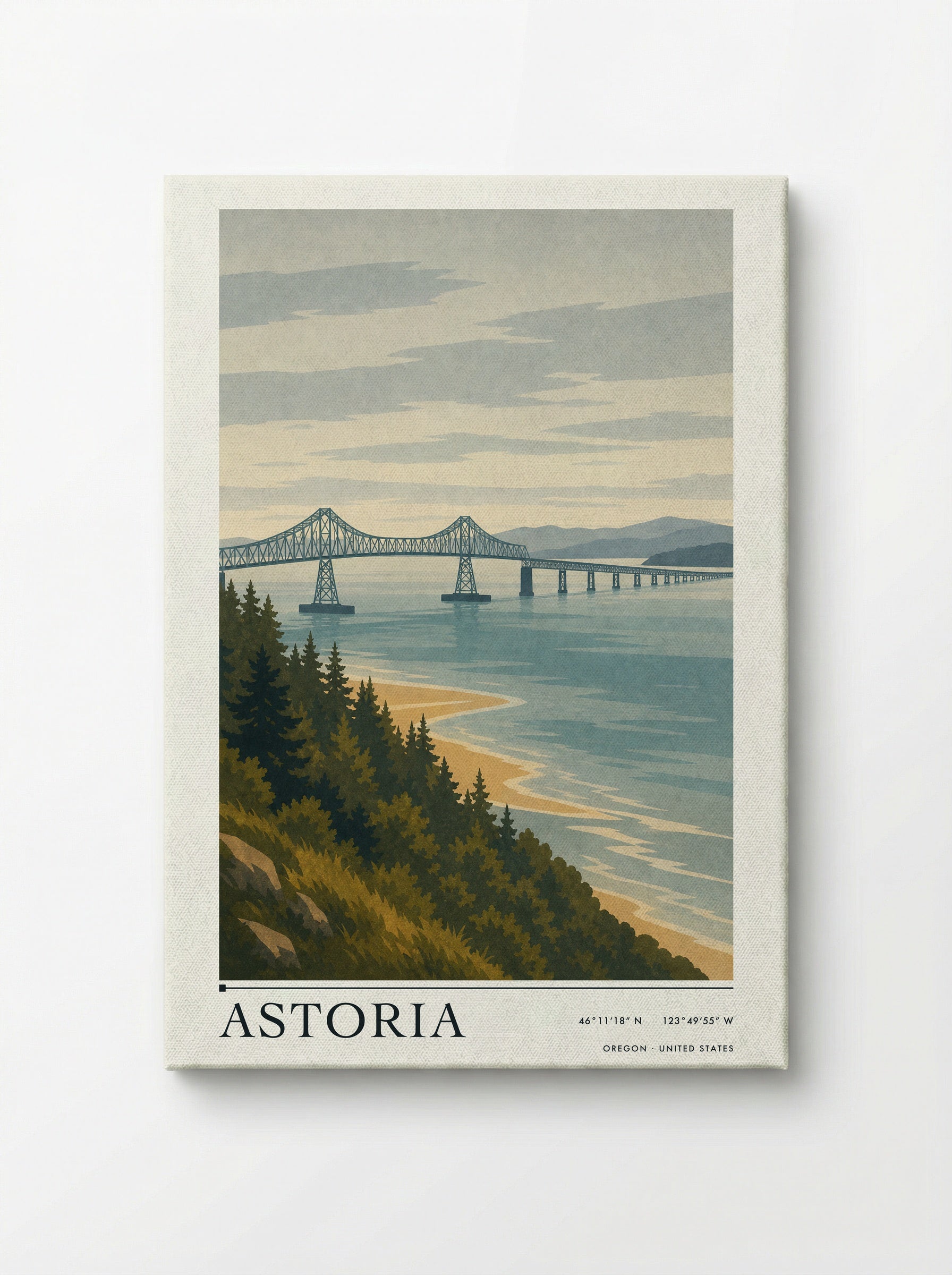 Astoria Travel Poster Artwork - Canvas