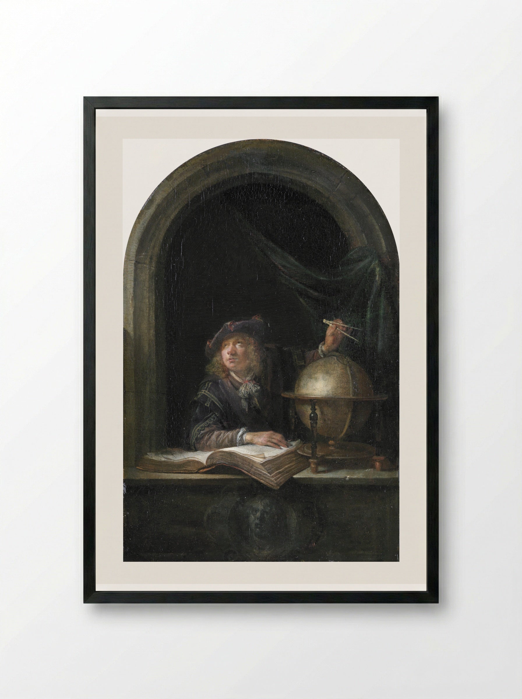 Astronomer - Gerrit Dou - Framed Print Black