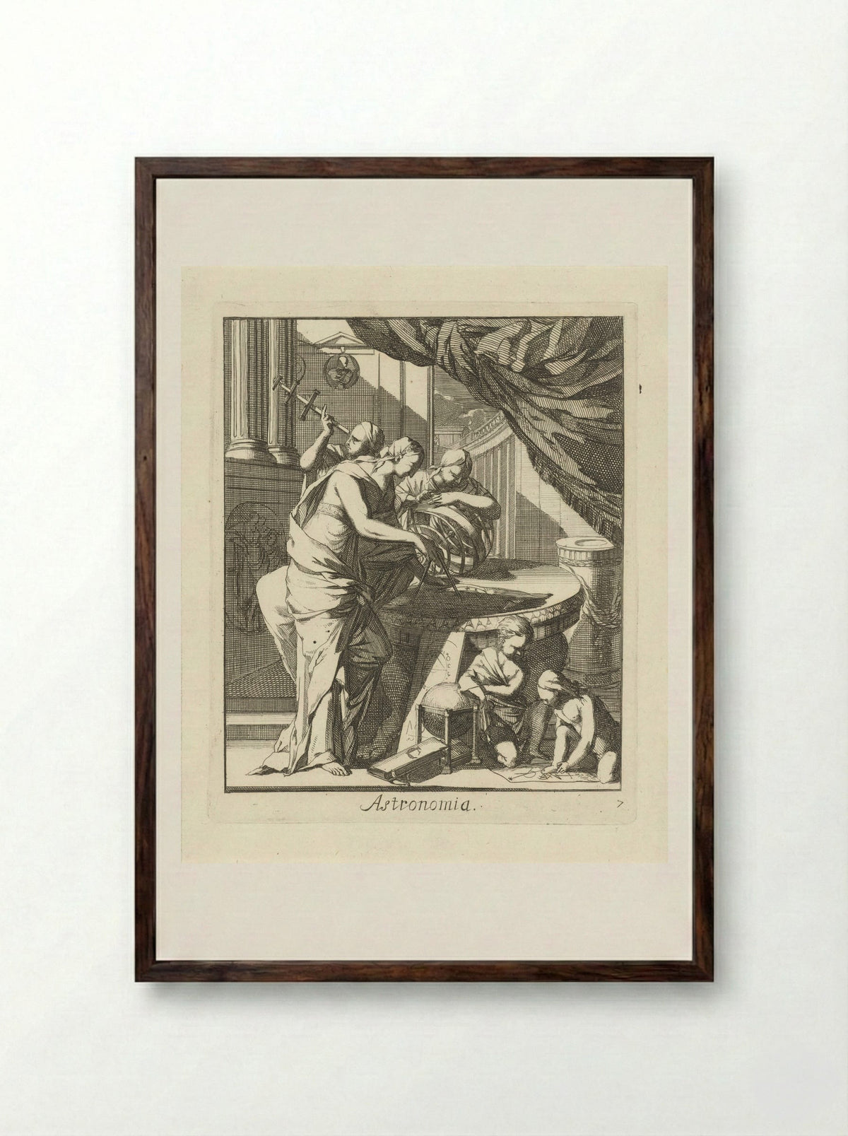 Astronomia - Caspar Luyken - Framed Print Dark Wood