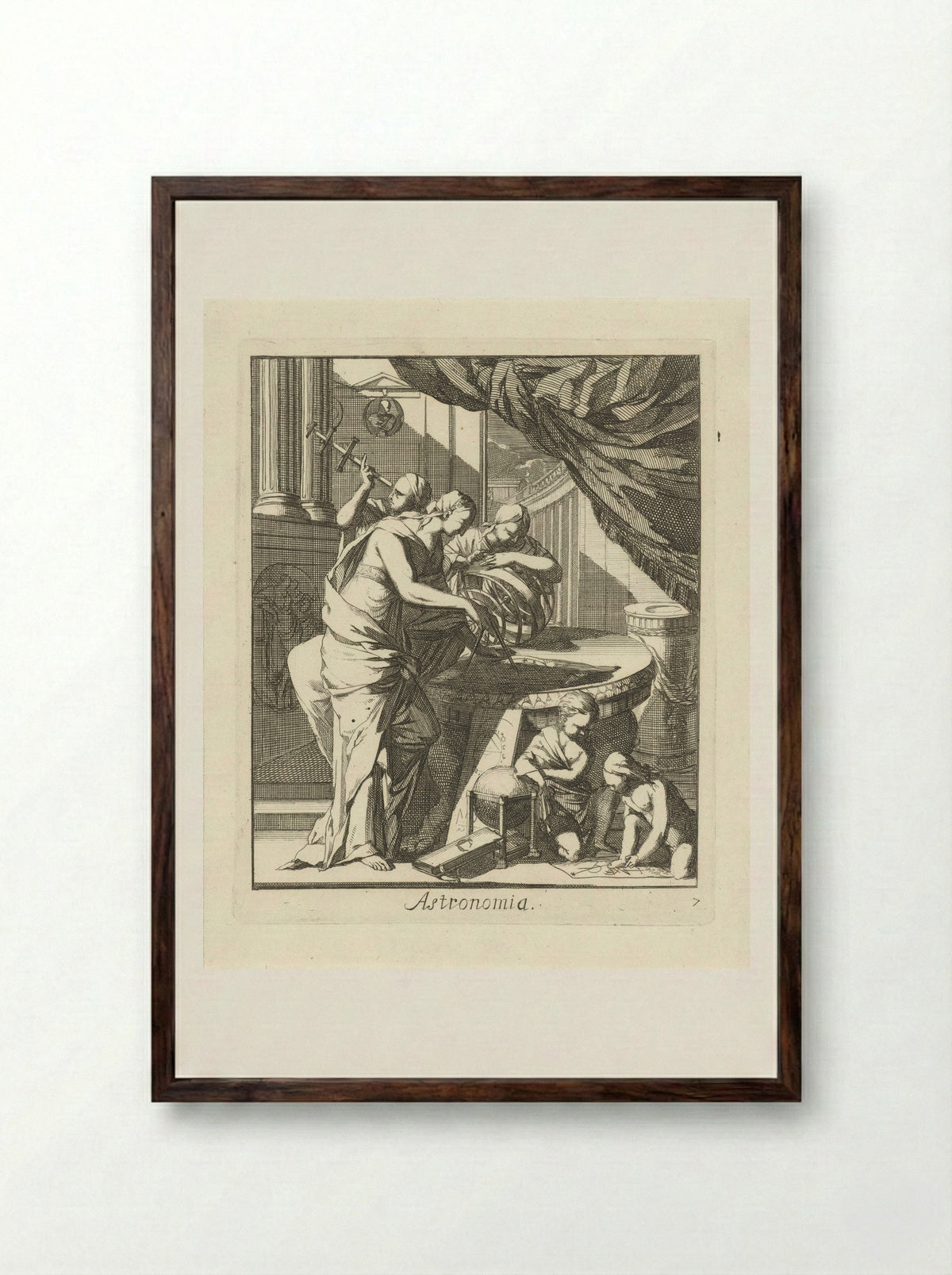 Astronomia - Caspar Luyken - Framed Print Dark Wood