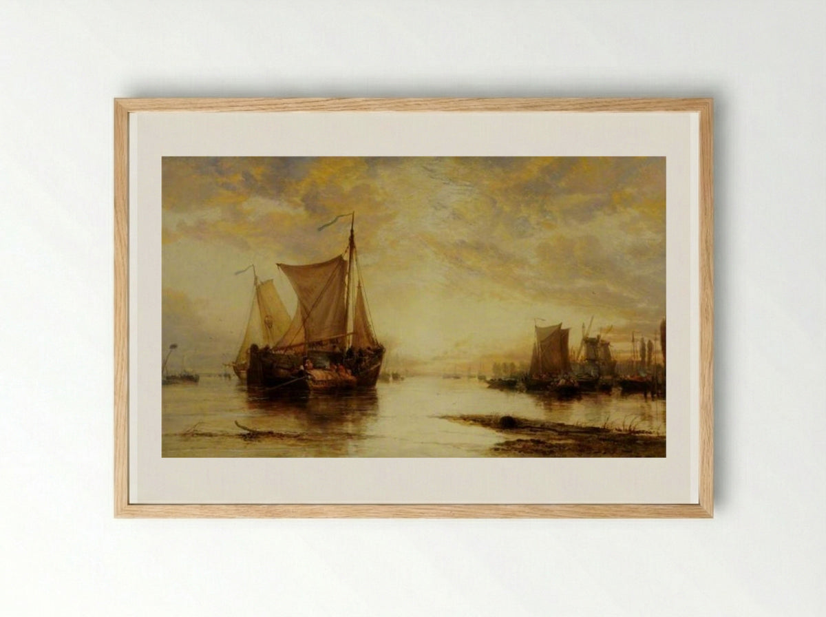 At Dordrecht, Holland - James Webb - Framed Print Wood
