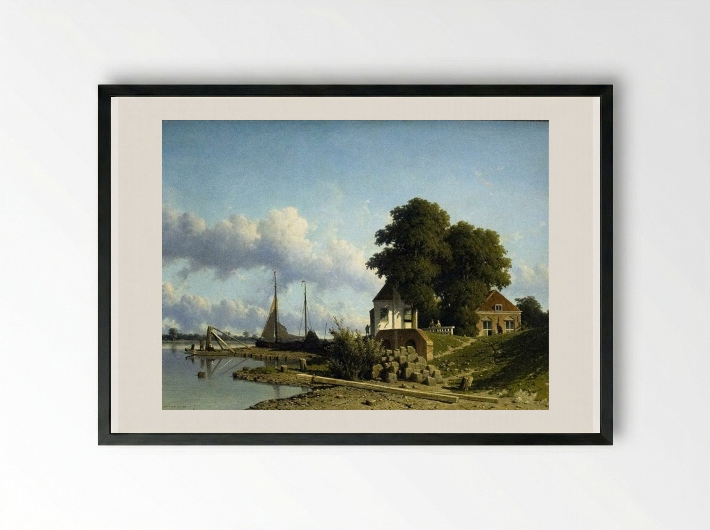 At Elshout - Johan Hendrik Weissenbruch - Framed Print Black