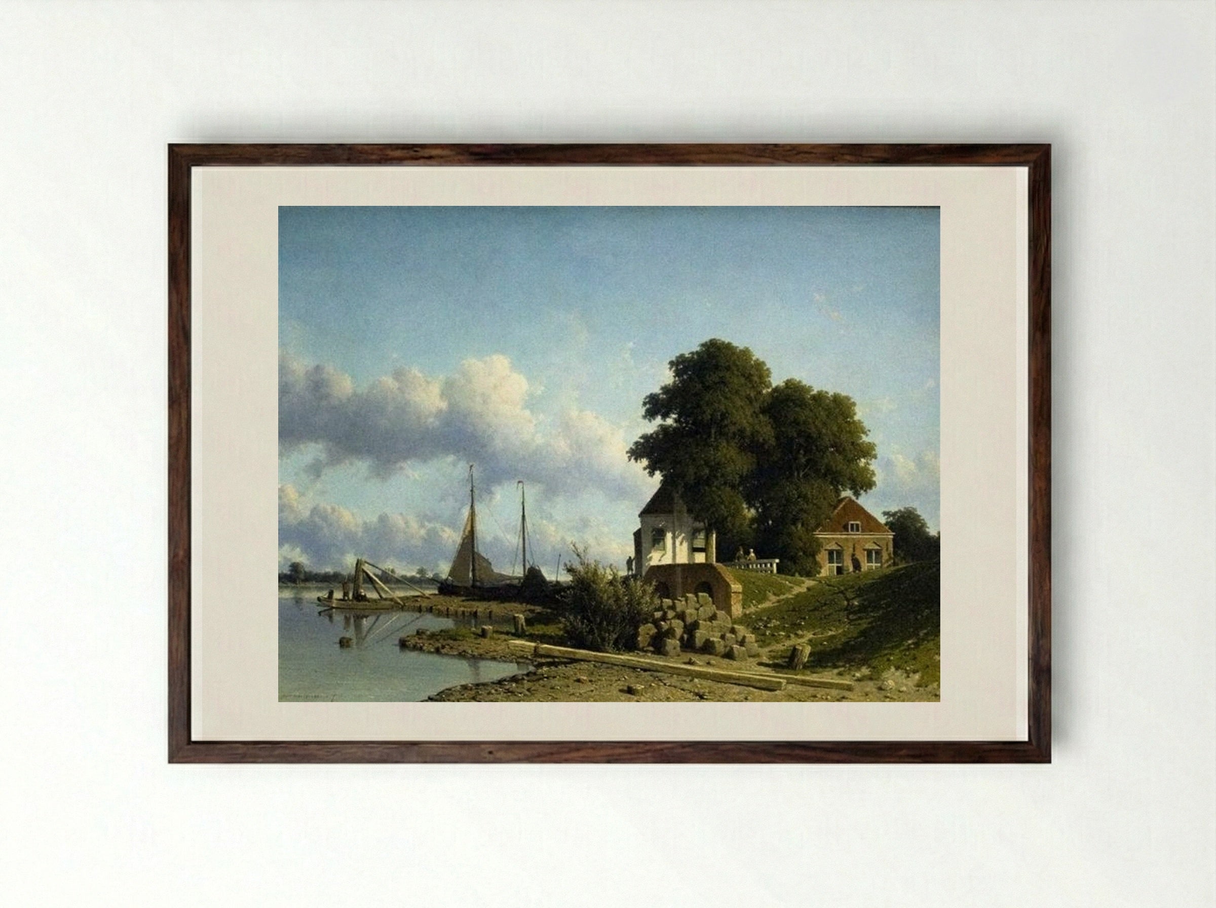 At Elshout - Johan Hendrik Weissenbruch - Framed Print Dark Wood