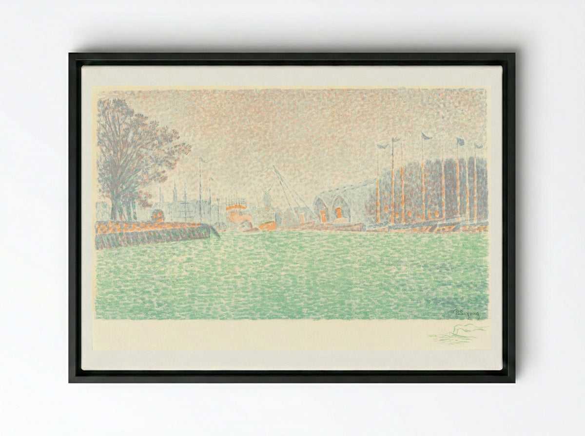At Flushing (A Flessingue) - Paul Signac - Framed Canvas Black