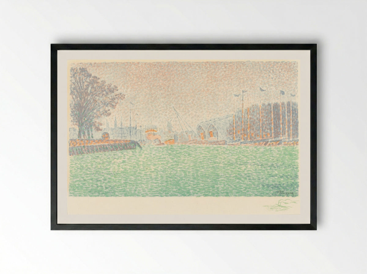 At Flushing (A Flessingue) - Paul Signac - Framed Print Black
