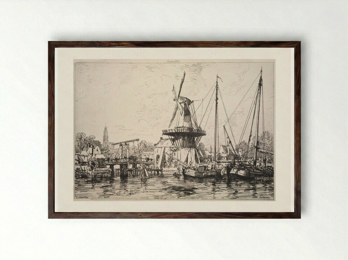 At Harlem (Holland) - Maxime Lalanne - Framed Print Dark Wood